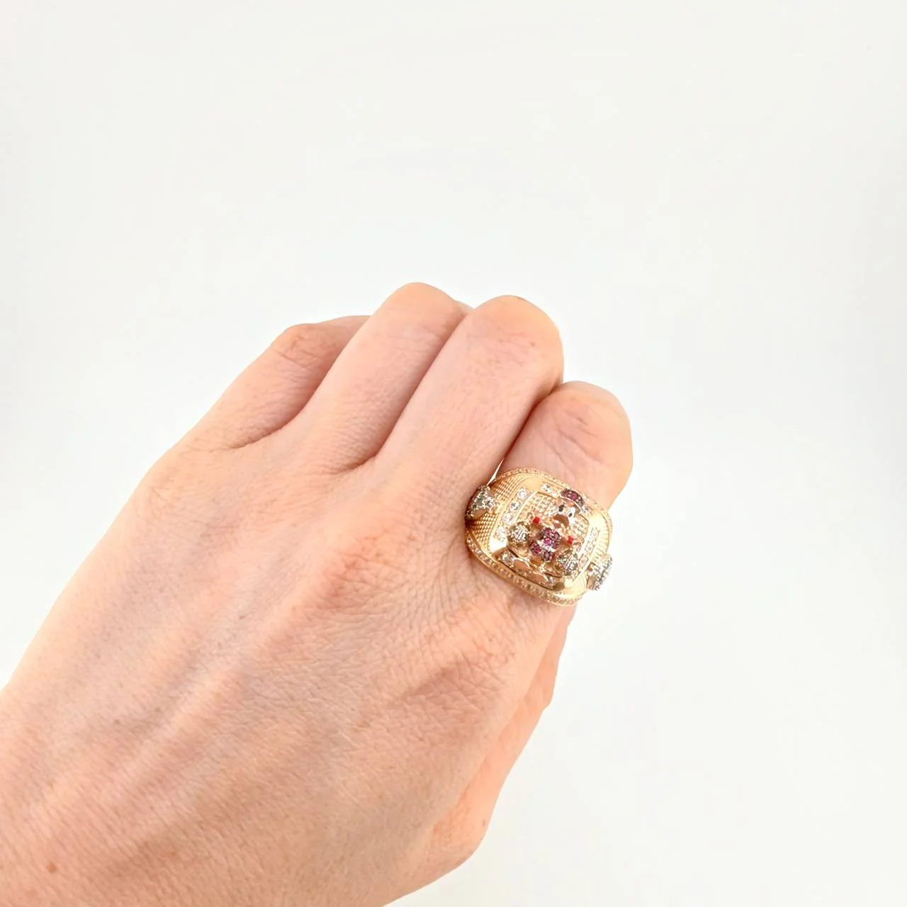 Anillo Pato Bolsa De Dinero 11.05 g / T10 1/4 Tres Oros 18K - Image 4