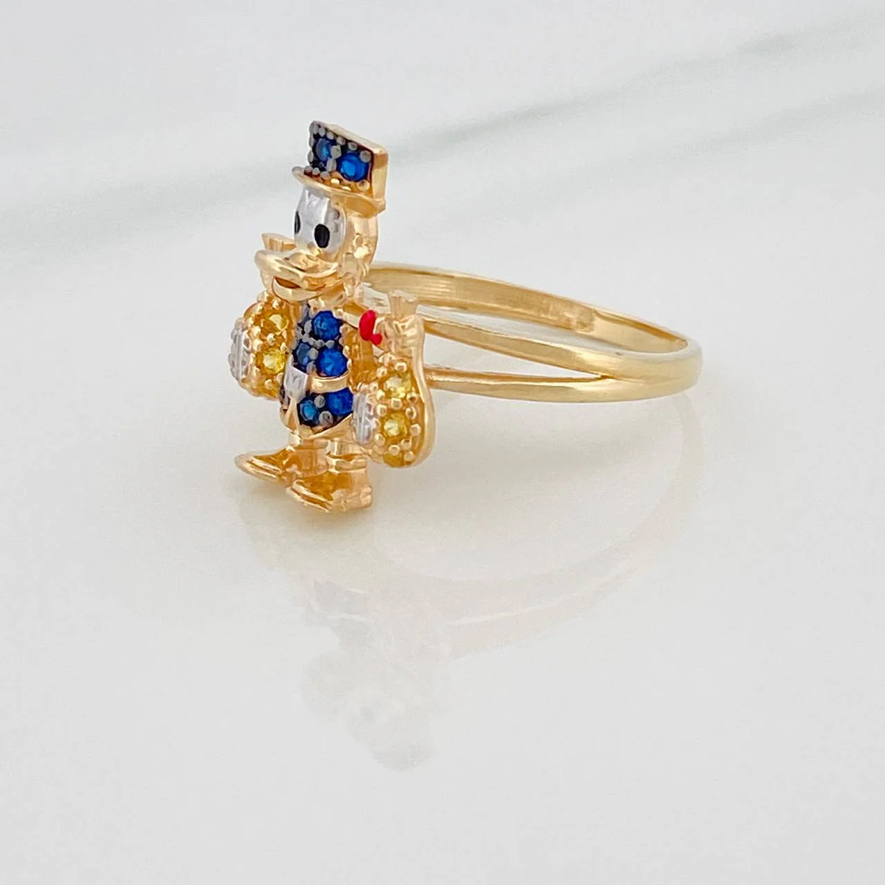 Anillo Pato Bolsas De Dinero 4.05gr / T6 1/4 / Tres Oros 18K % - Image 2