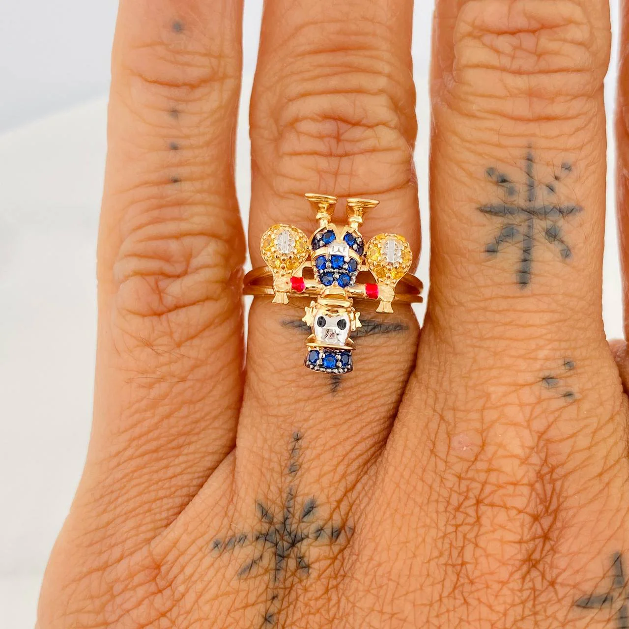 Anillo Pato Bolsas De Dinero 4.05gr / T6 1/4 / Tres Oros 18K % - Image 4