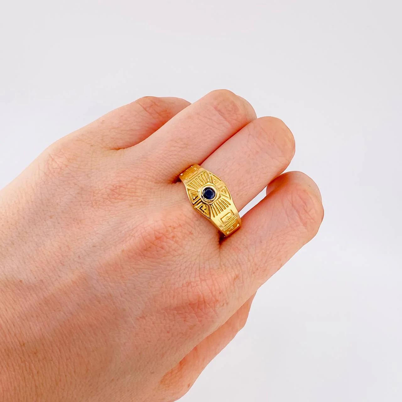 Anillo Patron Griego 7.1 g / T10 1/2 Oro Amarillo 18K - Image 4