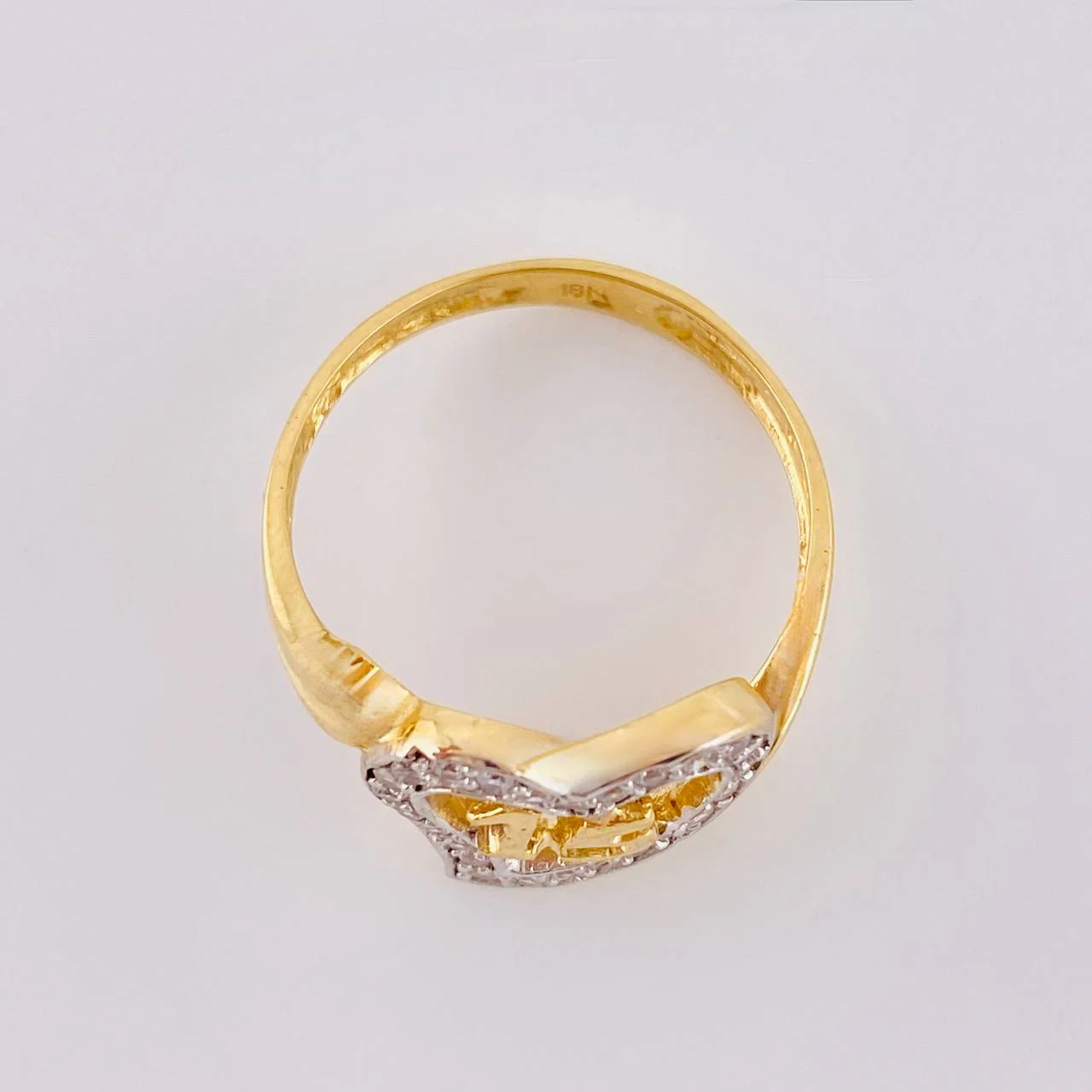 Anillo Quinces Corazón 3.4 g / T8 Dos Oros Amarillo Blanco 18K - Image 3