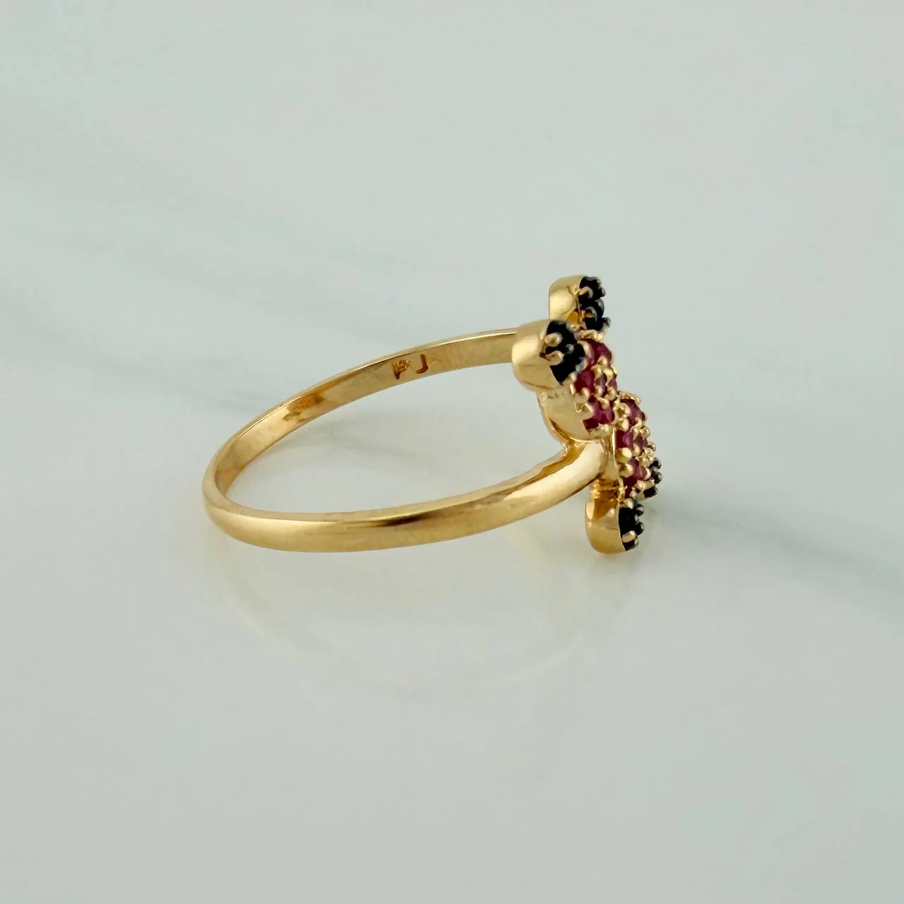 Anillo Raton 2.3gr / T6 1/4 / Dos Oros Amarillo Negro18K - Image 4