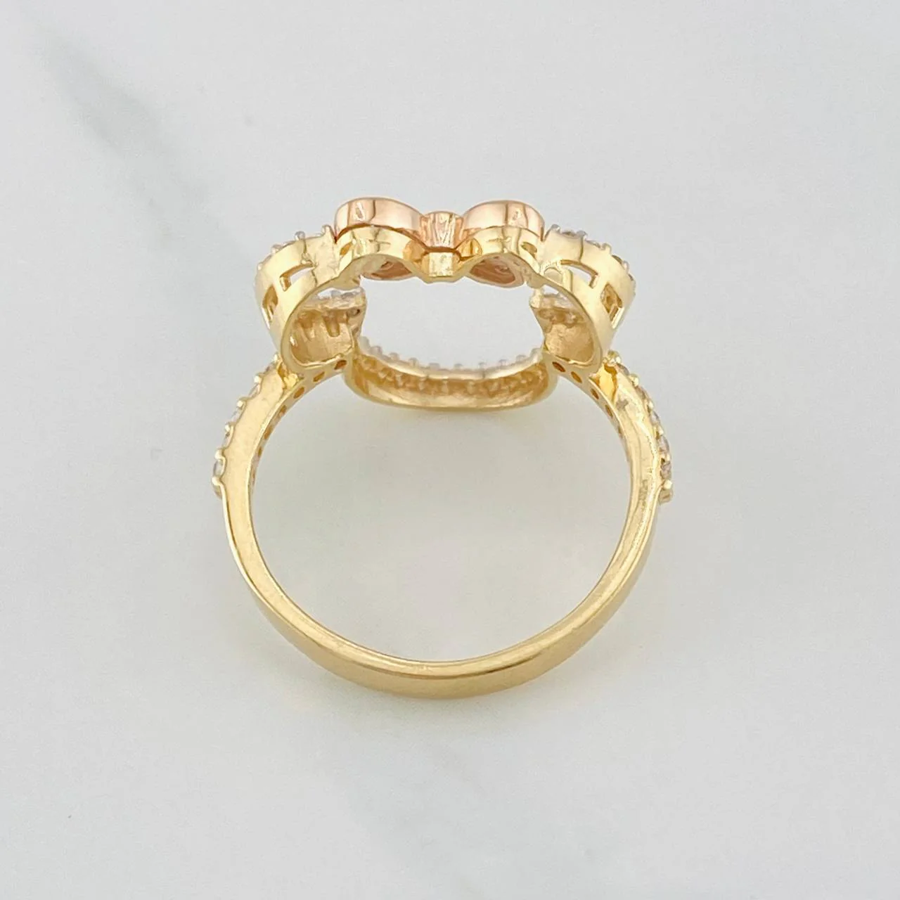 Anillo Ratona 3.55g / T6 1/2 Dos Oros Amarillo Rosa 18K - Image 4