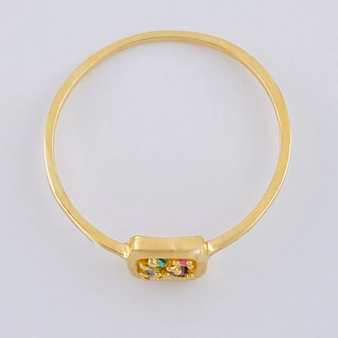 Anillo Recuadro Triqui 0.9 g / T7 Oro Amarillo 18K - Image 3