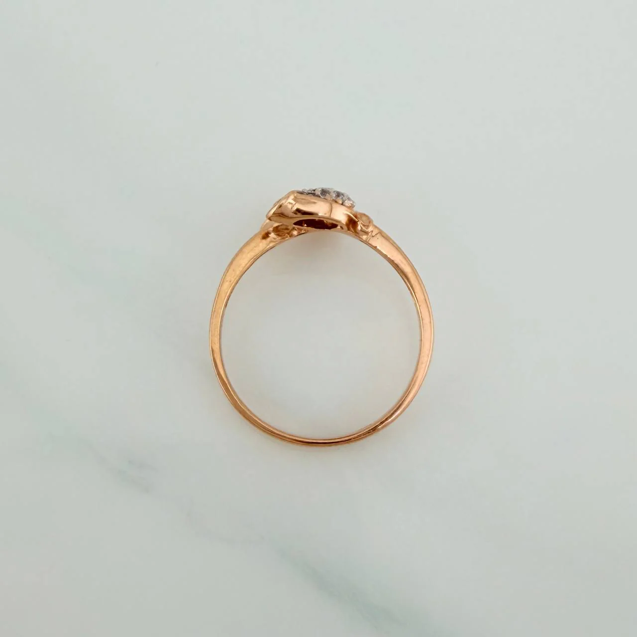 Anillo Rosas 2.7gr / T7 1/4 / 2.2cm / Dos Oros Blanco Rosa 18K - Image 4