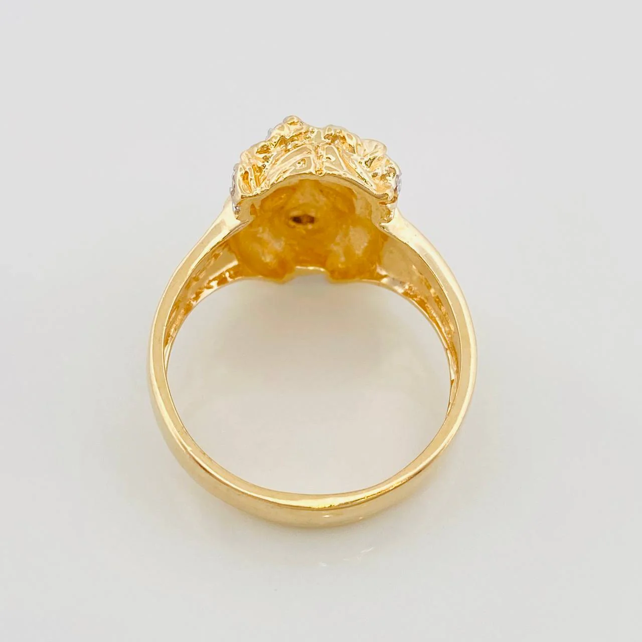 Anillo Rostro Cristo 7g / T9 3/4 Dos Oros Amarillo Blanco 18K - Image 4