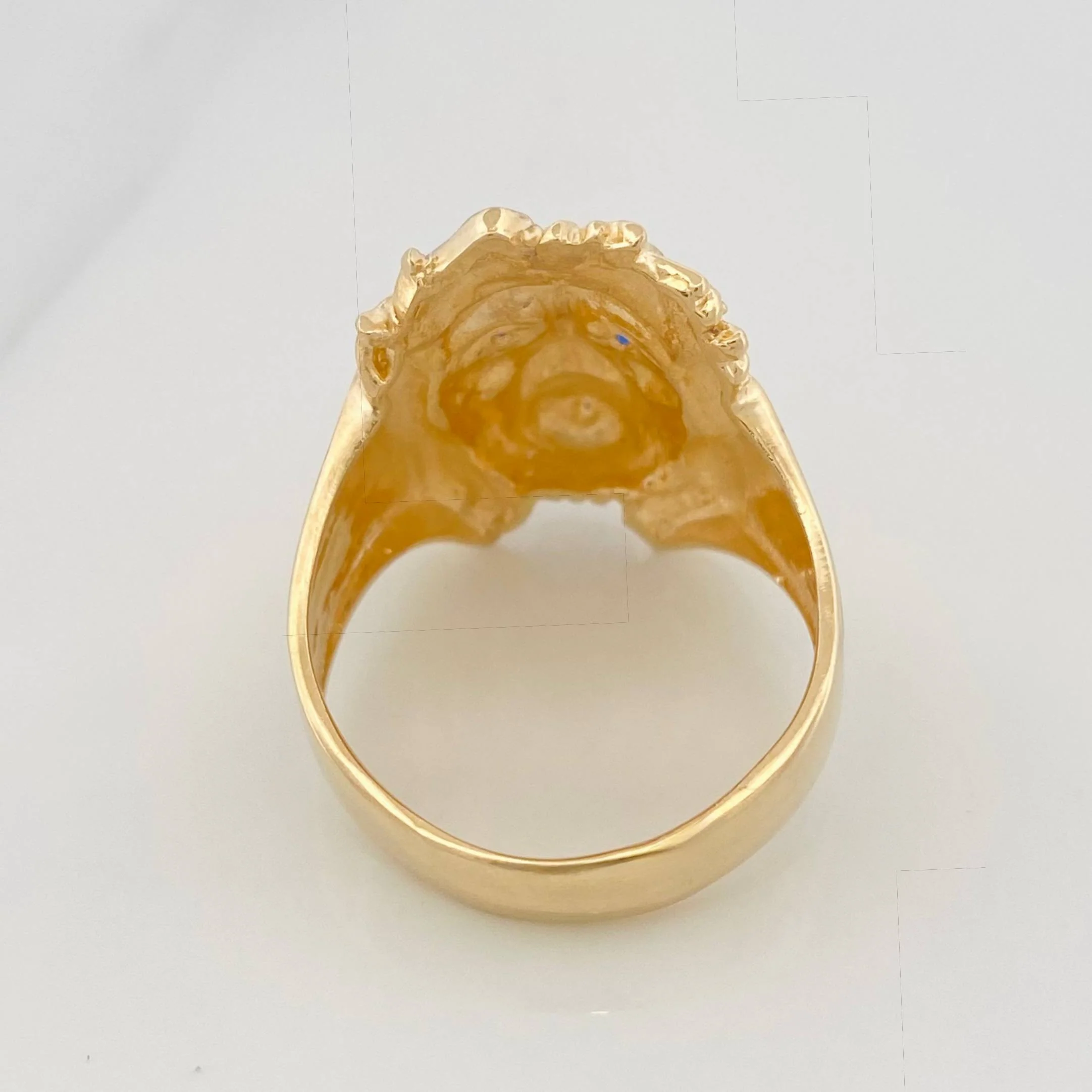 Anillo Rostro Cristo 8.4 g / T9 3/4 Dos Oros Amarillo Blanco 18K - Image 4