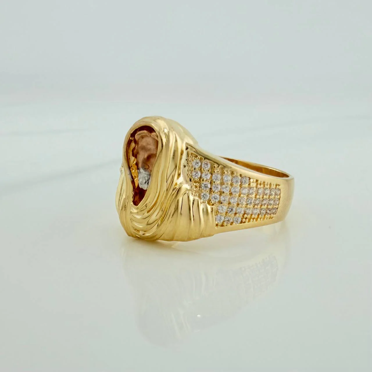 Anillo Rostro De Cristo 8.2gr / T11 1/4 / Tres Oros 18K - Image 3