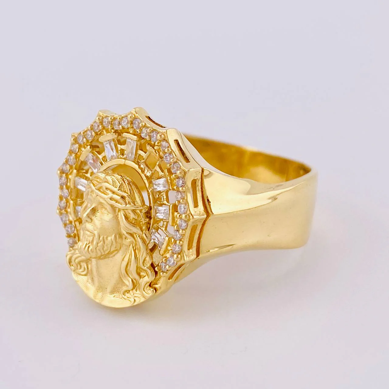 Anillo Rostro De Cristo 8.95 g / T10 1/2 Oro Amarillo 18K - Image 3