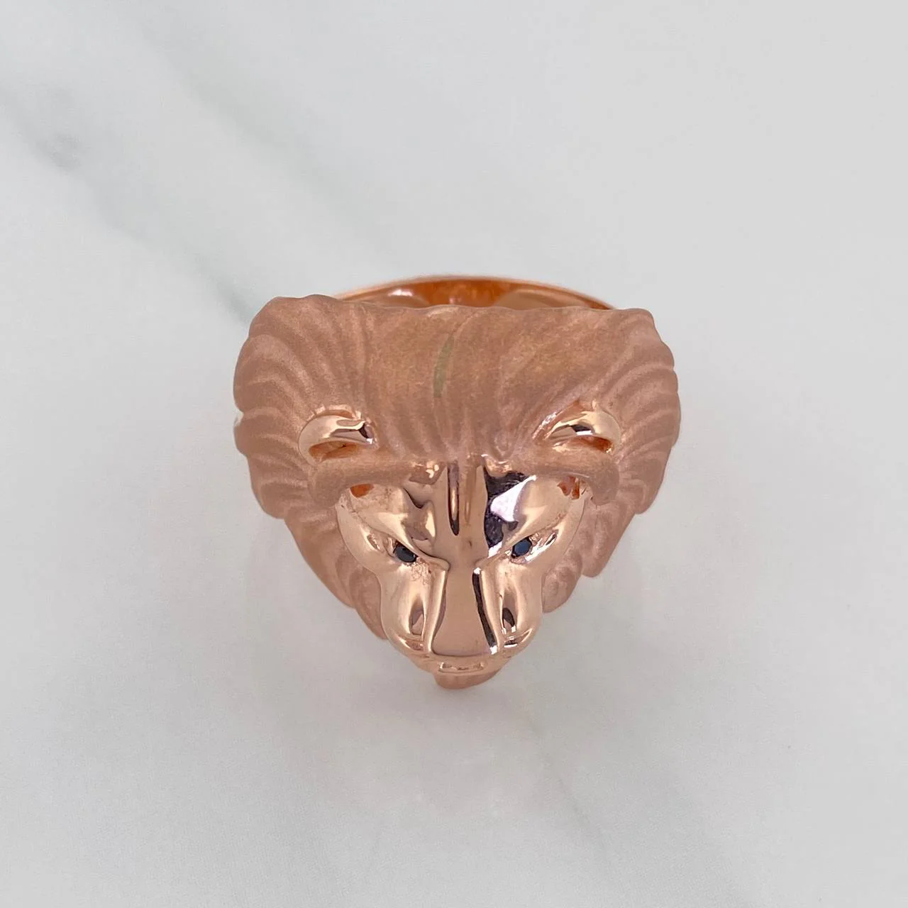 Anillo Rostro León 7.3 g / T10 1/2 Oro Rosa 18K - Image 4