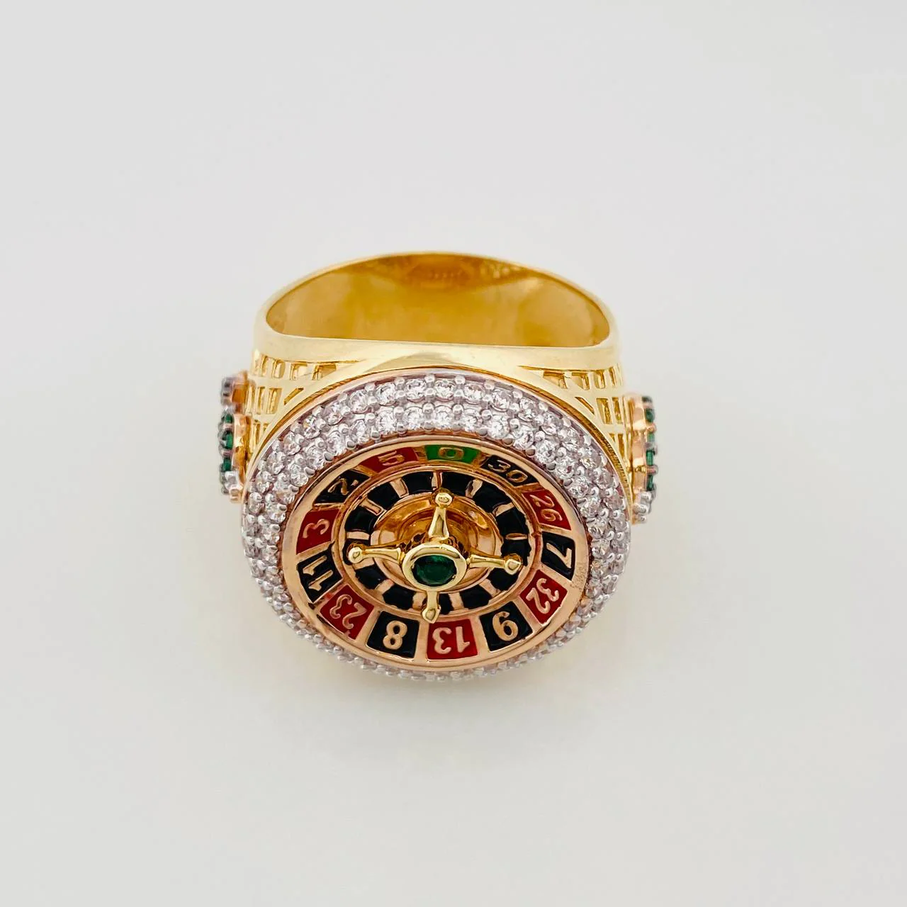 Anillo Ruleta Casino 14.25g / T10 1/2 Dos Oros Amarillo Blanco 18K - Image 2