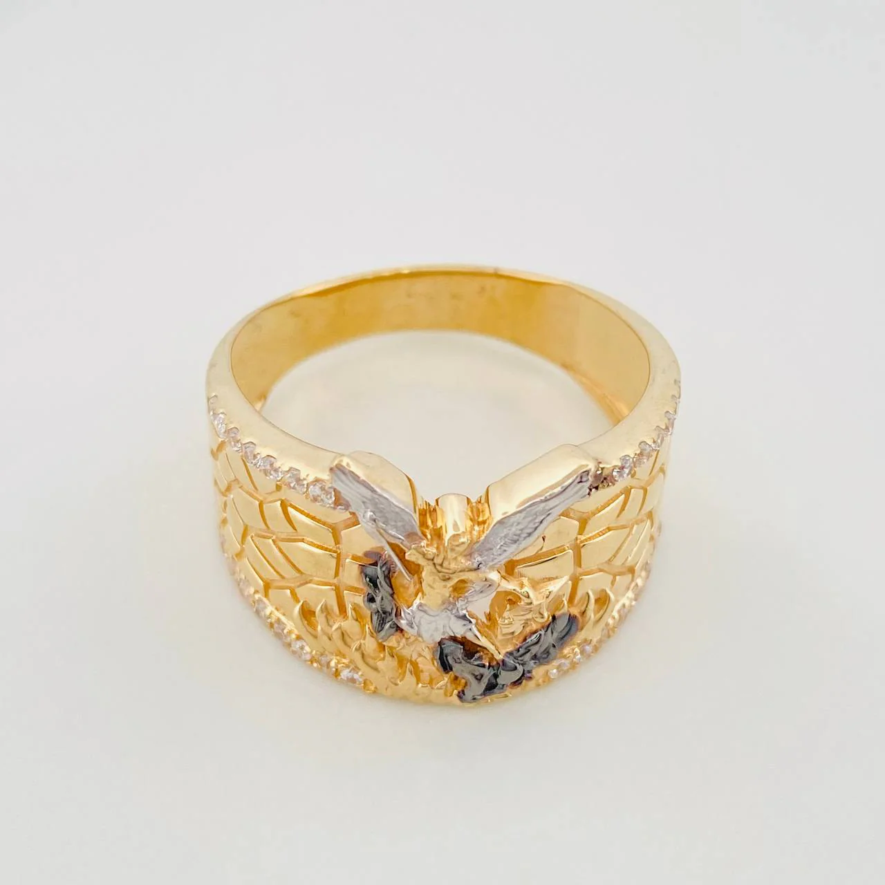 Anillo San Miguel 7.85g / T11 Tres Oros Amarillo Blanco Negro 18K - Image 2