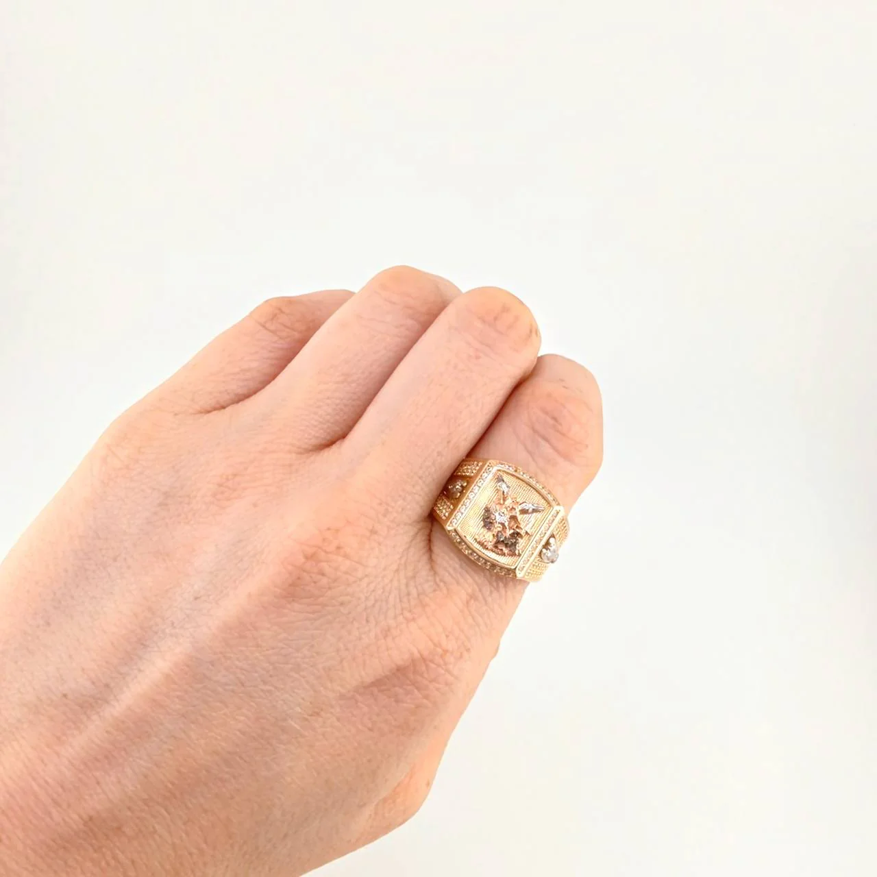 Anillo San Miguel Arcangel 8 g / T9 Tres Oros 18K - Image 4