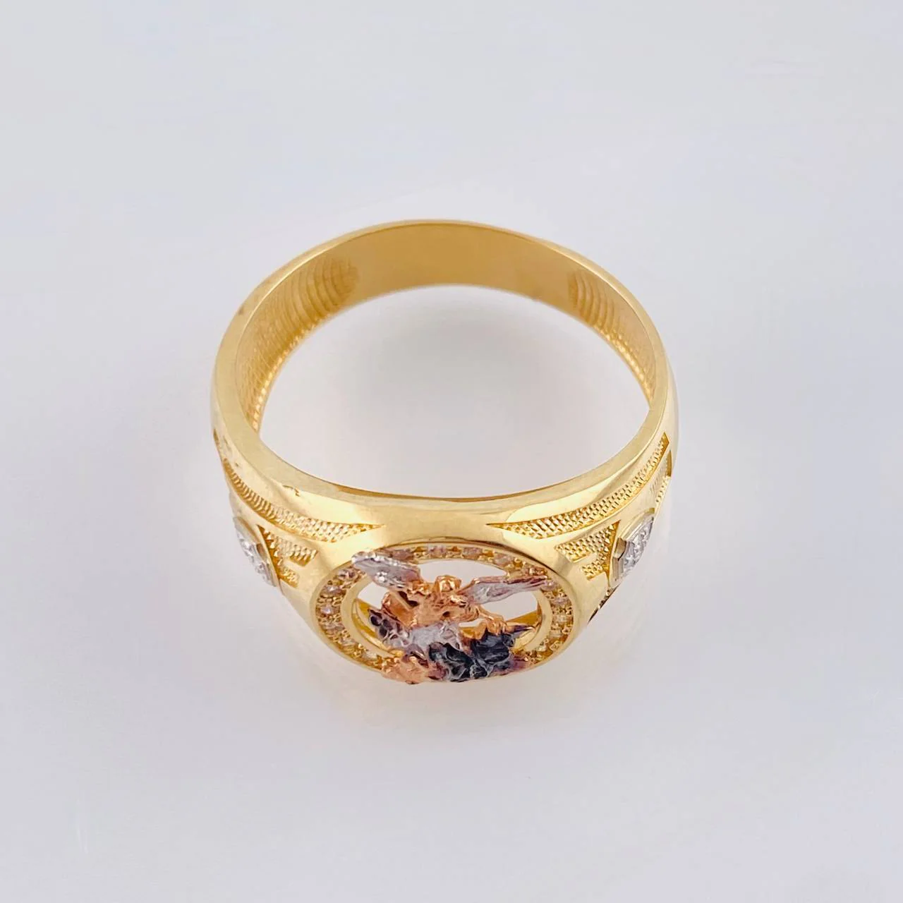 Anillo San Miguel Bastiado 6.2 g / T10 1/4 Tres Oros 18K - Image 2