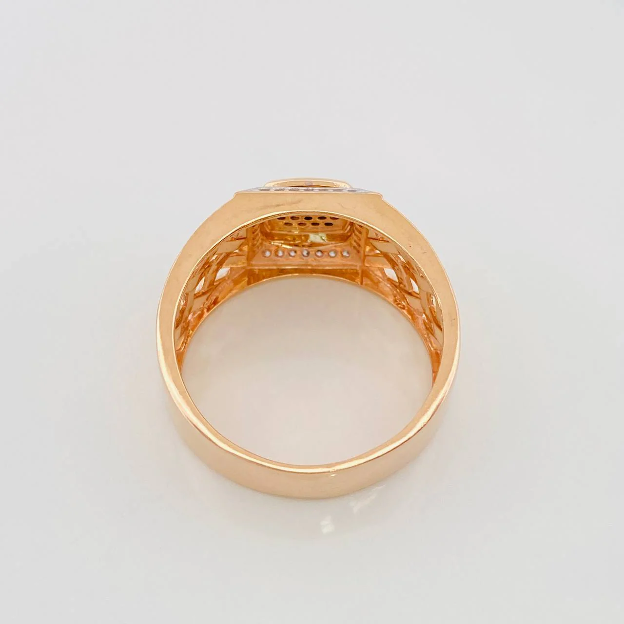 Anillo Sello 8.65g / T11 Dos Oros Blanco Rosa 18K - Image 4