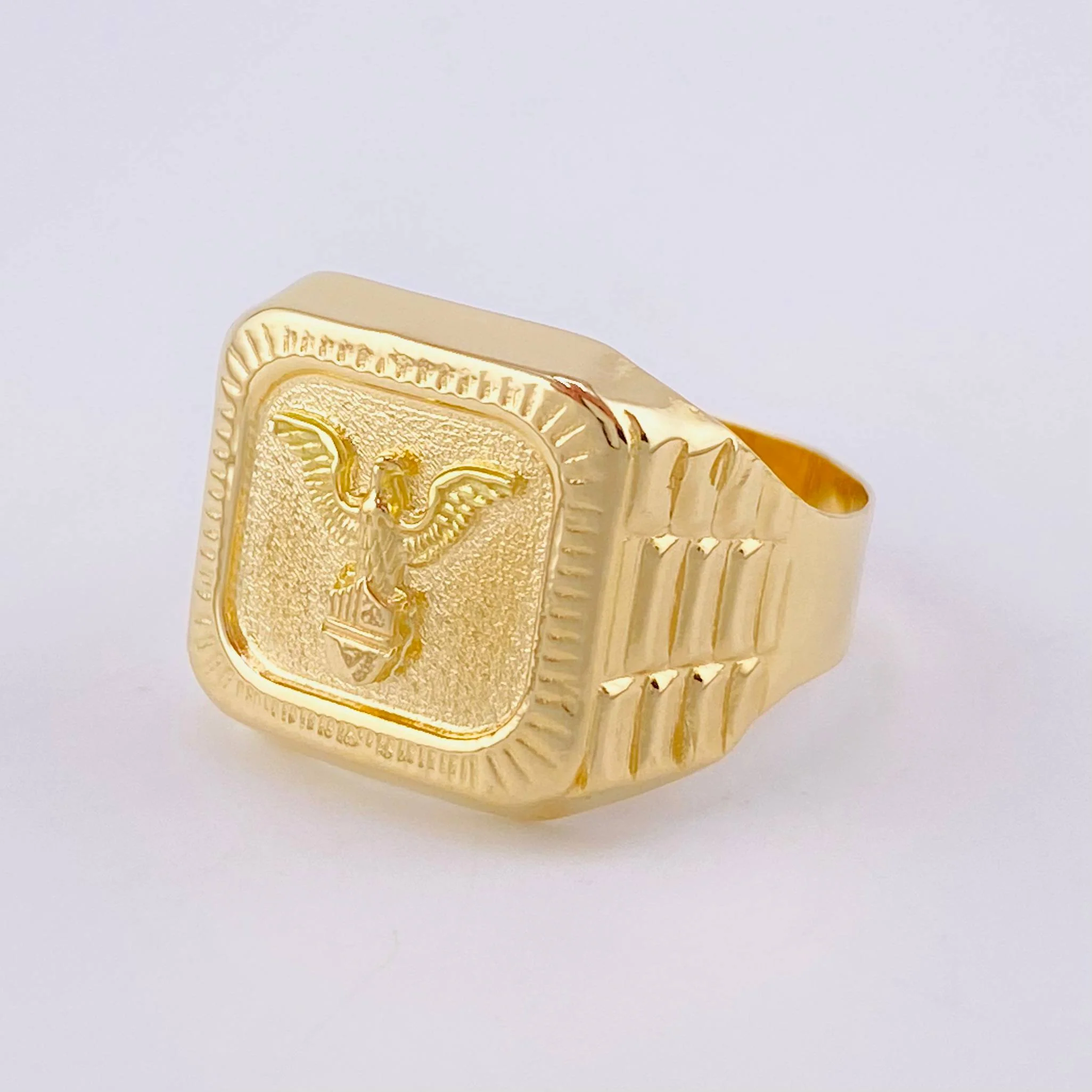 Anillo Sello Aguila Bordeada 3.5g / T11 1/2 Oro Amarillo 18K - Image 2