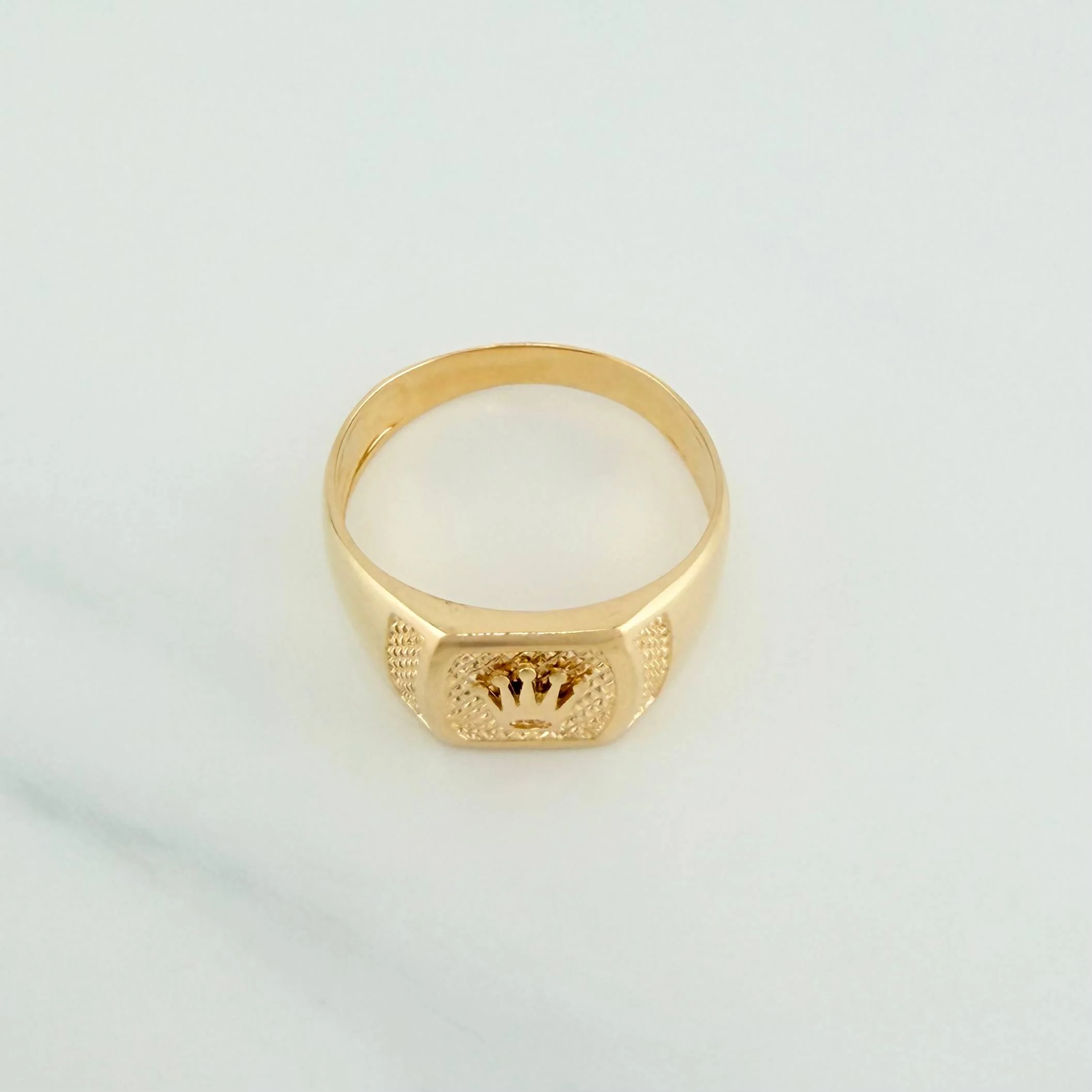 Anillo Sello Corona 4.45 g / T10 Oro Amarillo 18K - Image 2