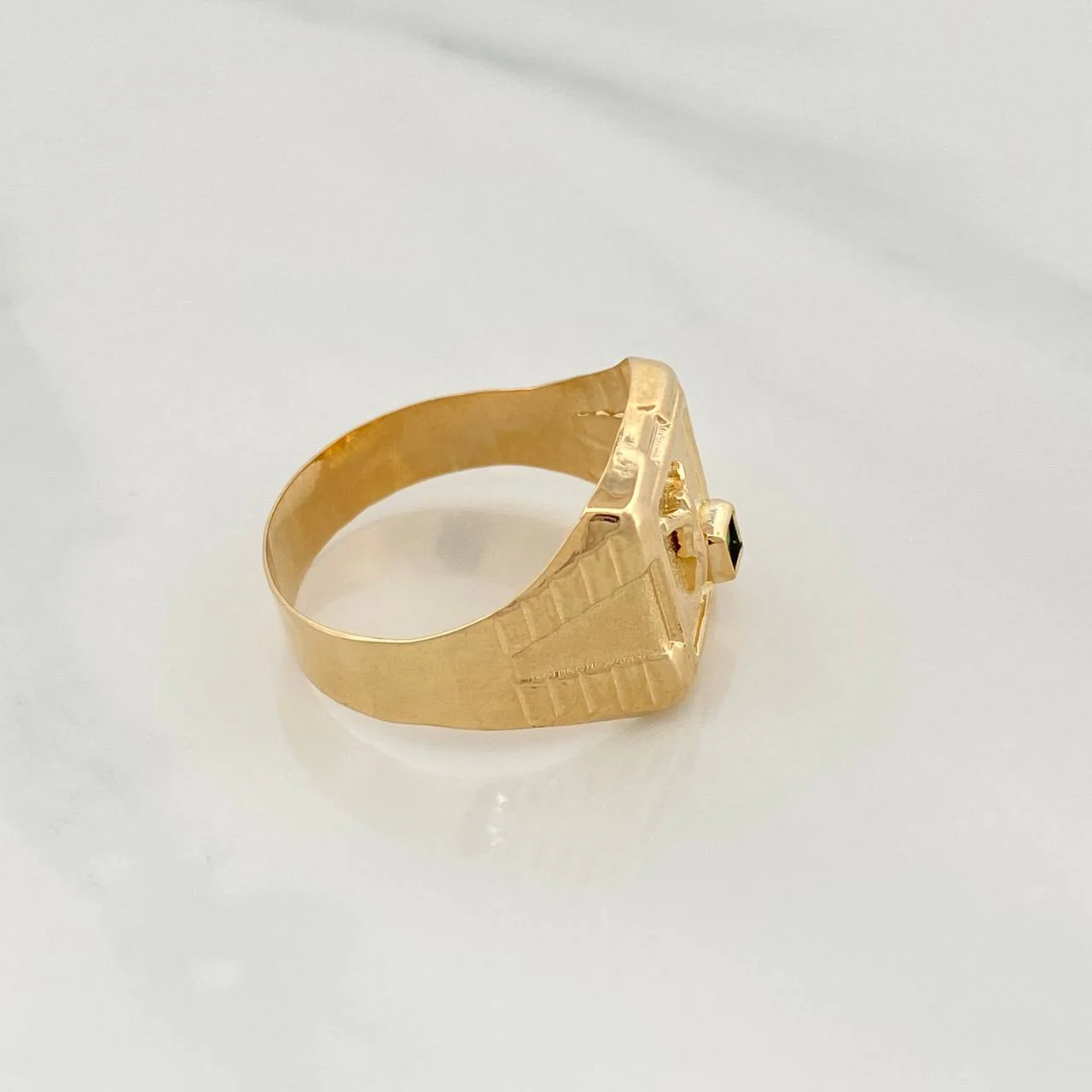 Anillo Sello Cristo 3.1gr / T10 3/4 / Oro Amarillo 18K & - Image 2