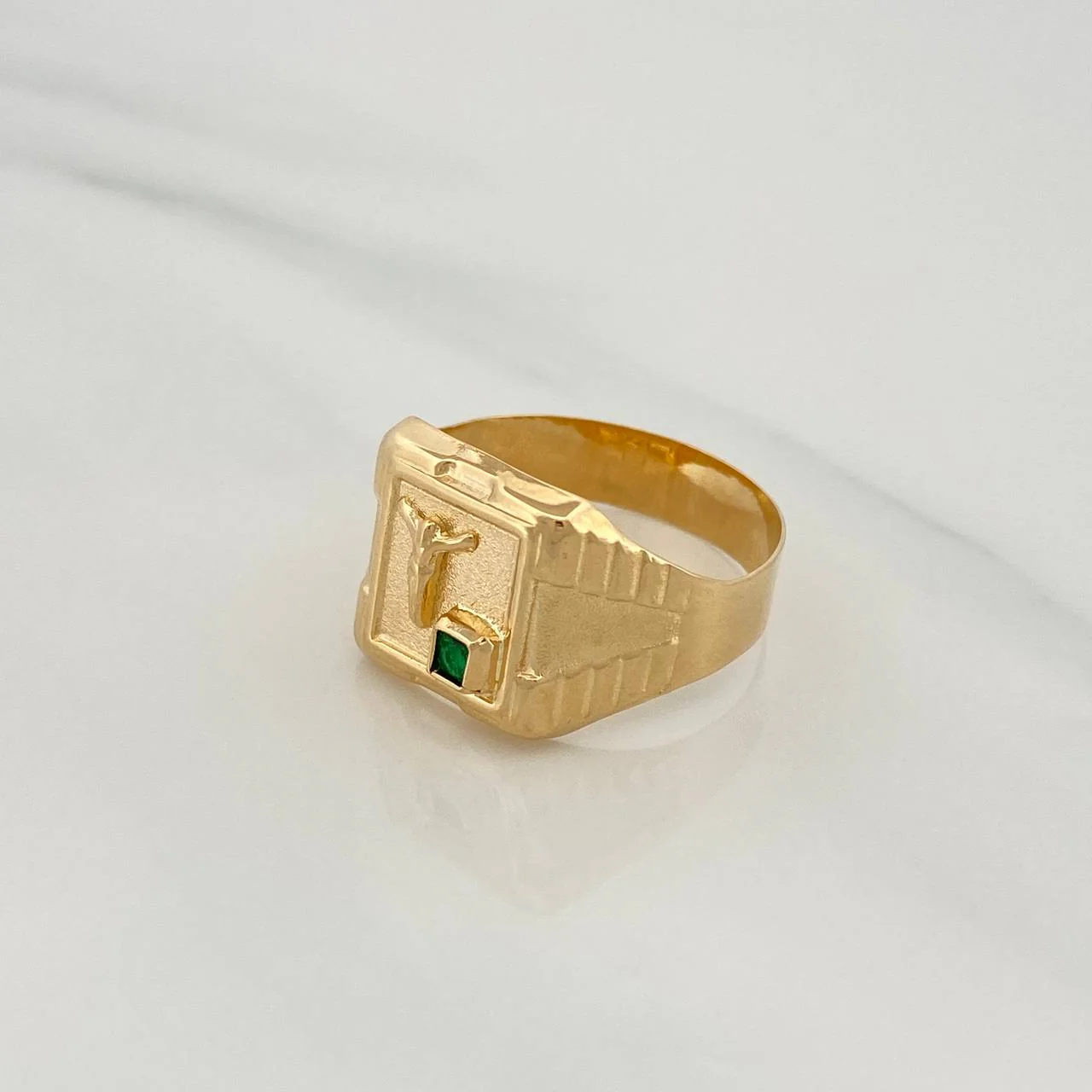 Anillo Sello Cristo 3.1gr / T10 3/4 / Oro Amarillo 18K & - Image 3