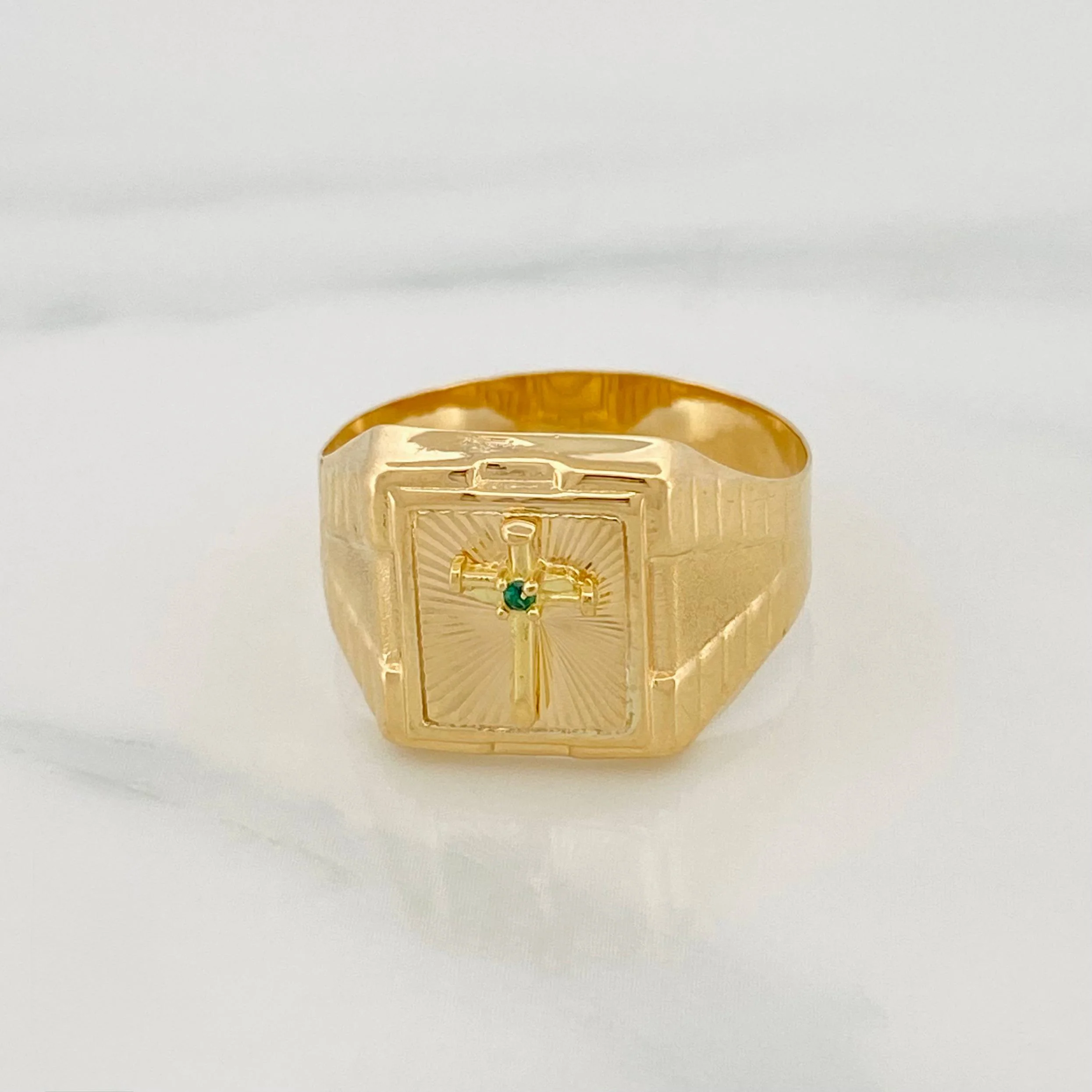 Anillo Sello Cruz 3 g / T8 3/4 Oro Amarillo 18K - Image 3
