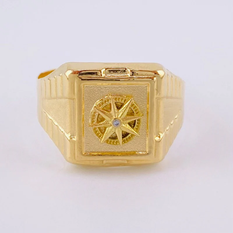 Anillo Sello Estrella Cardinal 3.2g / T10 1/4 Oro Amarillo 18K