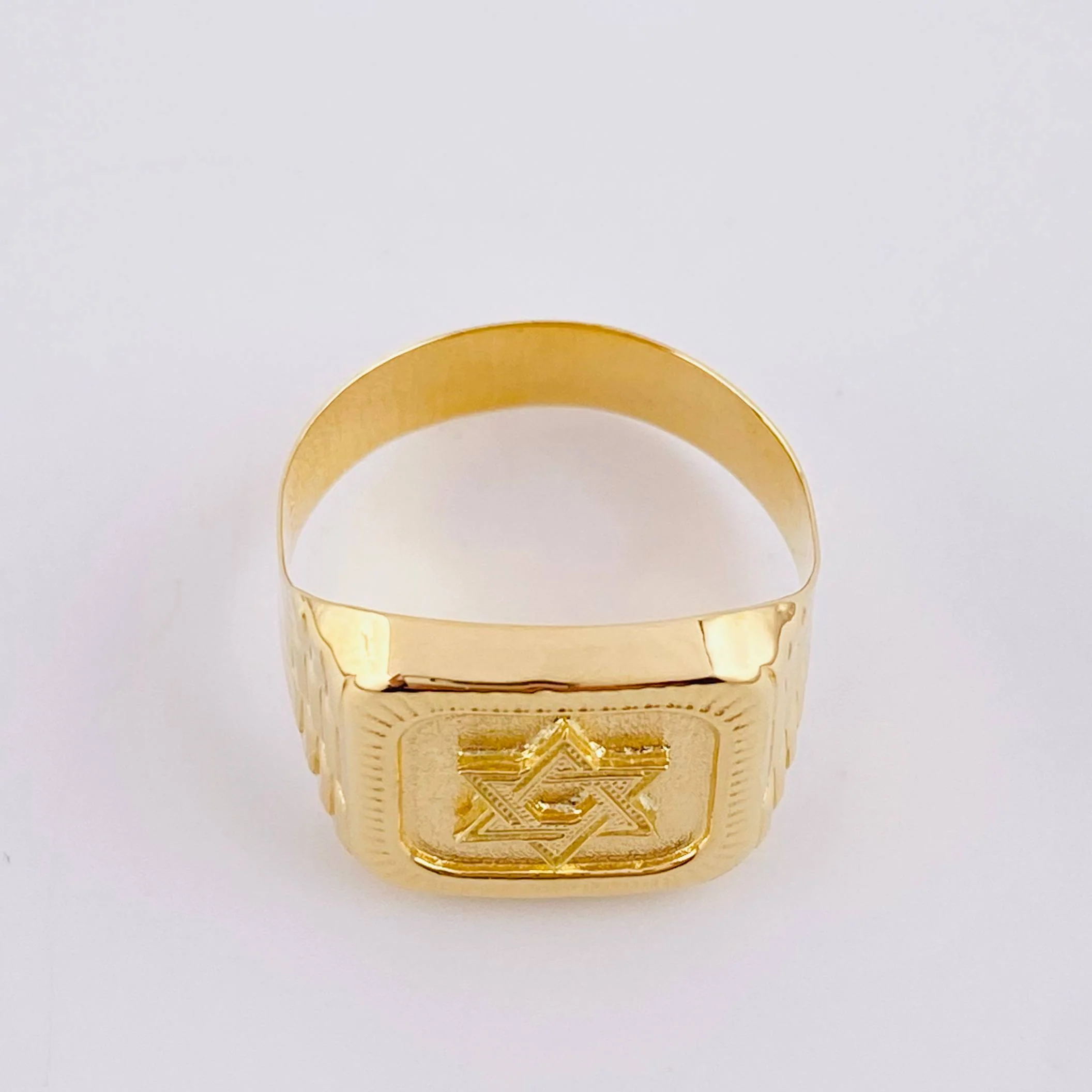 Anillo Sello Estrella de David 3.45g / T9 3/4 Oro Amarillo 18K - Image 2