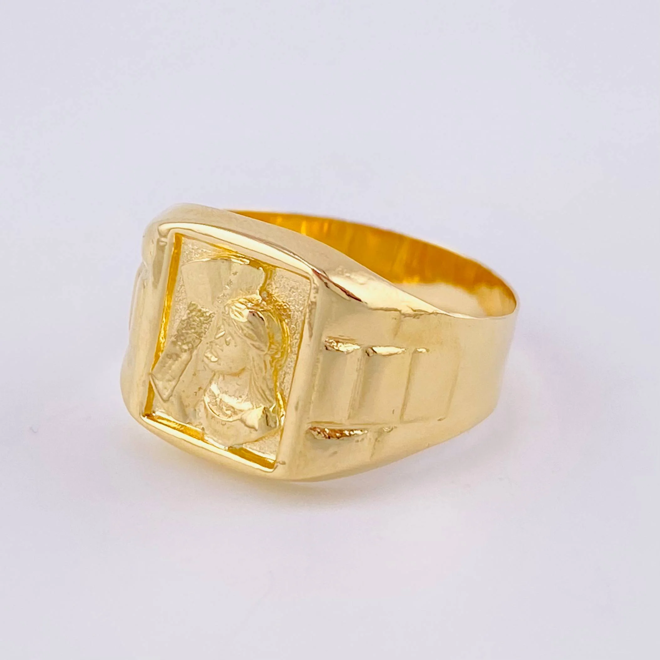 Anillo Sello Jesuscrito 3.35g / T9 Oro Amarillo 18K - Image 2