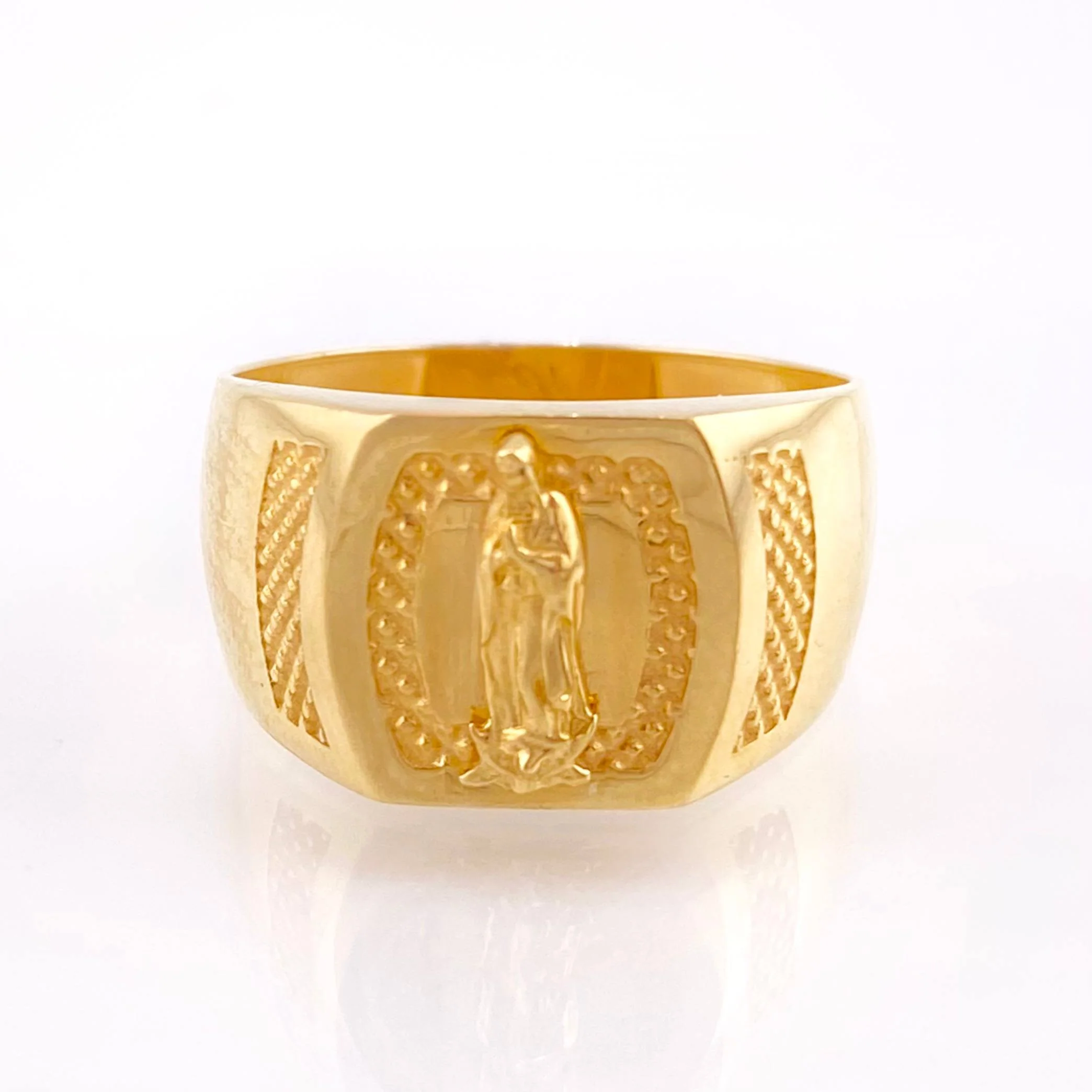 Anillo Sello Virgen Guadalupe 2.85gr / T6 1/2 / Oro Amarillo 18K