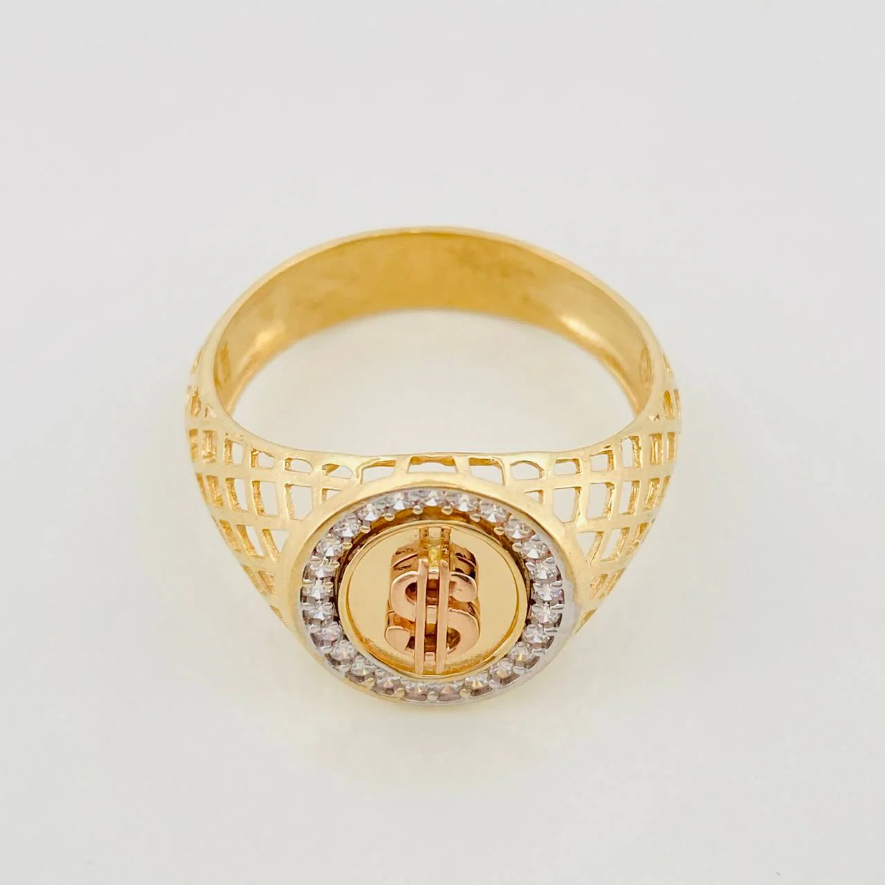 Anillo Signo Peso 5.45g / T11 1/2 Dos Oros Amarillo Rosa 18K - Image 2