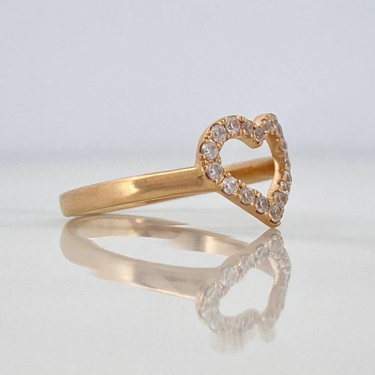 Anillo Silueta Corazon 2.45 g / T8 Oro Amarillo 18K - Image 4