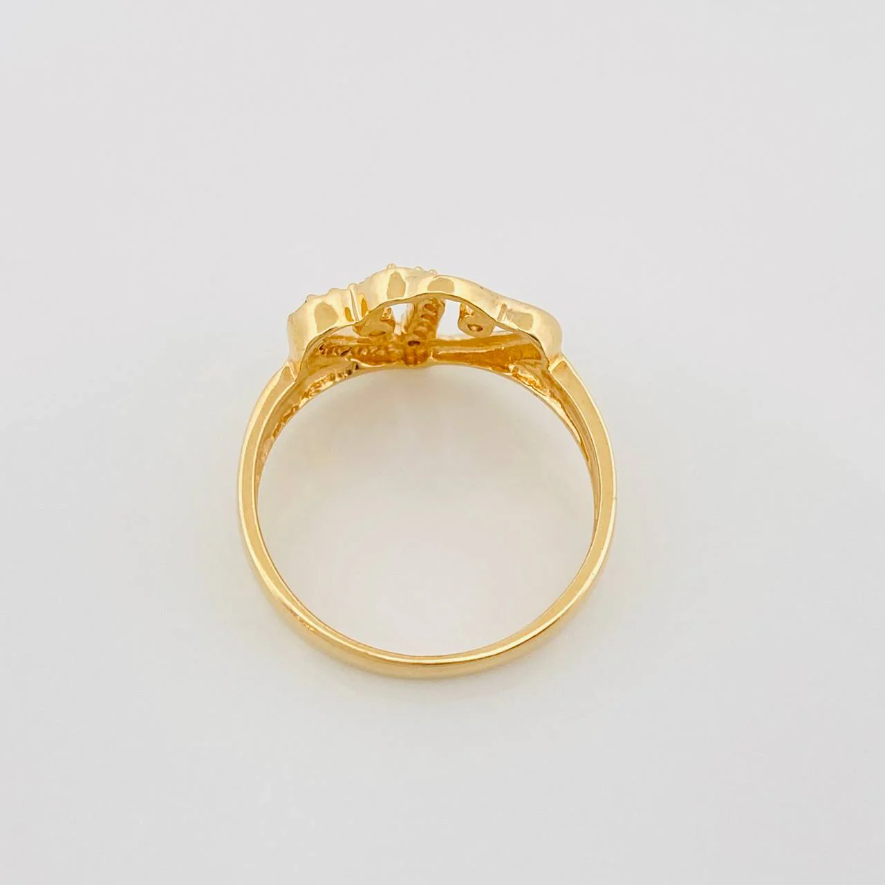 Anillo Silueta Corazón Doble 3.3g / T7 3/4 Oro Amarillo 18K - Image 5