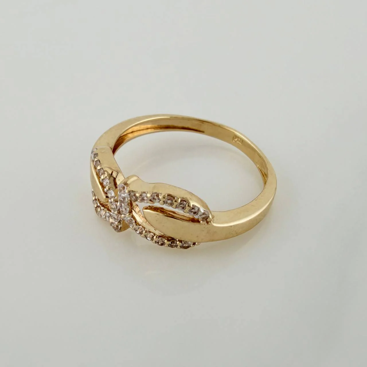 Anillo Silueta Hojas 2.2gr / T6 1/2 / Dos Oros Amarillo Blanco 18K % - Image 4
