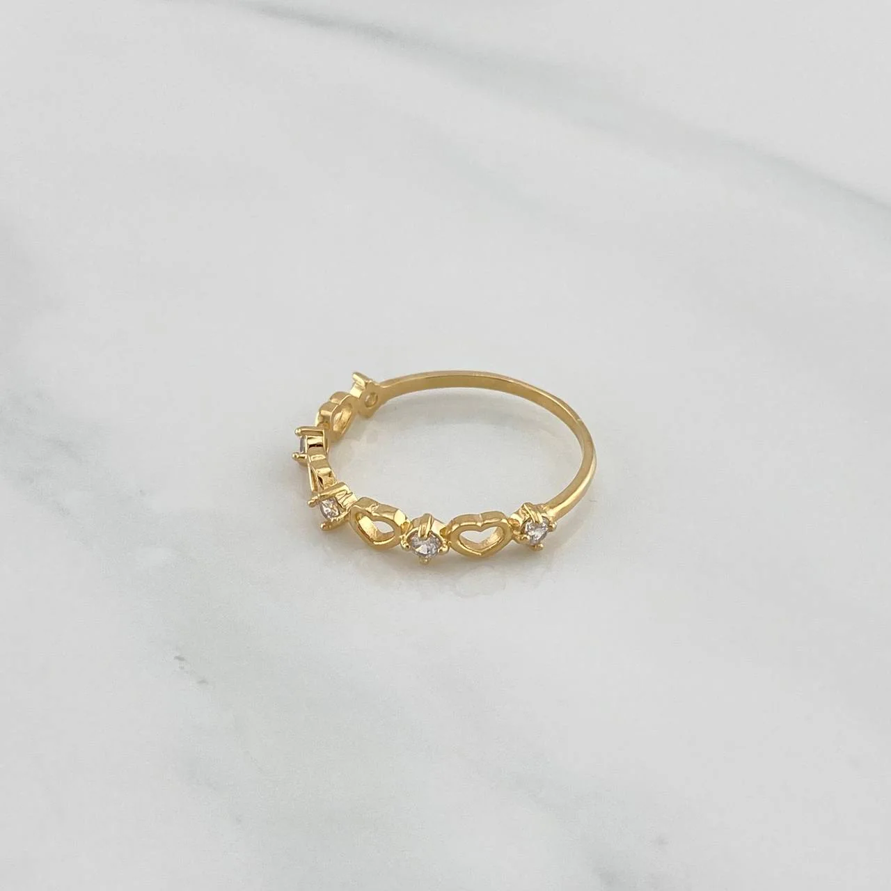 Anillo Siluetas Corazones 1.35 g / T6 1/2 Oro Amarillo 18K - Image 3