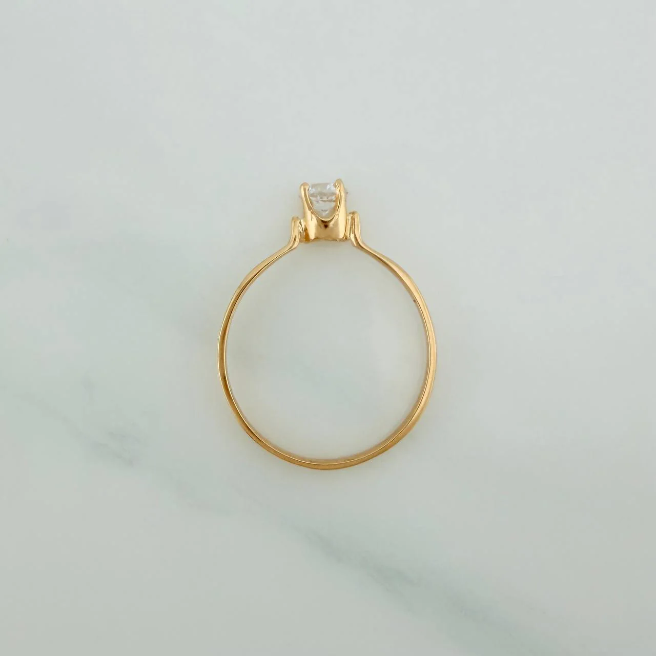 Anillo Solitario 1.1gr / T5 1/4 / 2.3cm / Oro Amarillo 18K $ - Image 4
