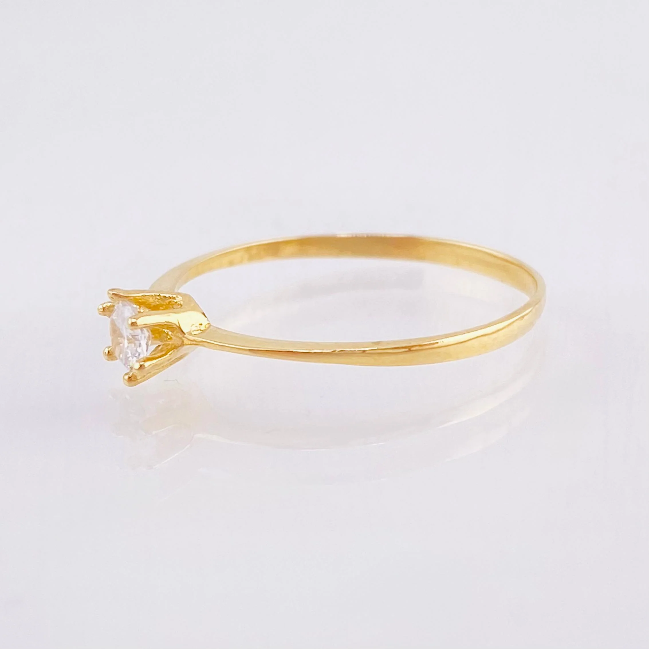 Anillo Solitario 1.1gr / T8 / Oro Amarillo 18K * - Image 3