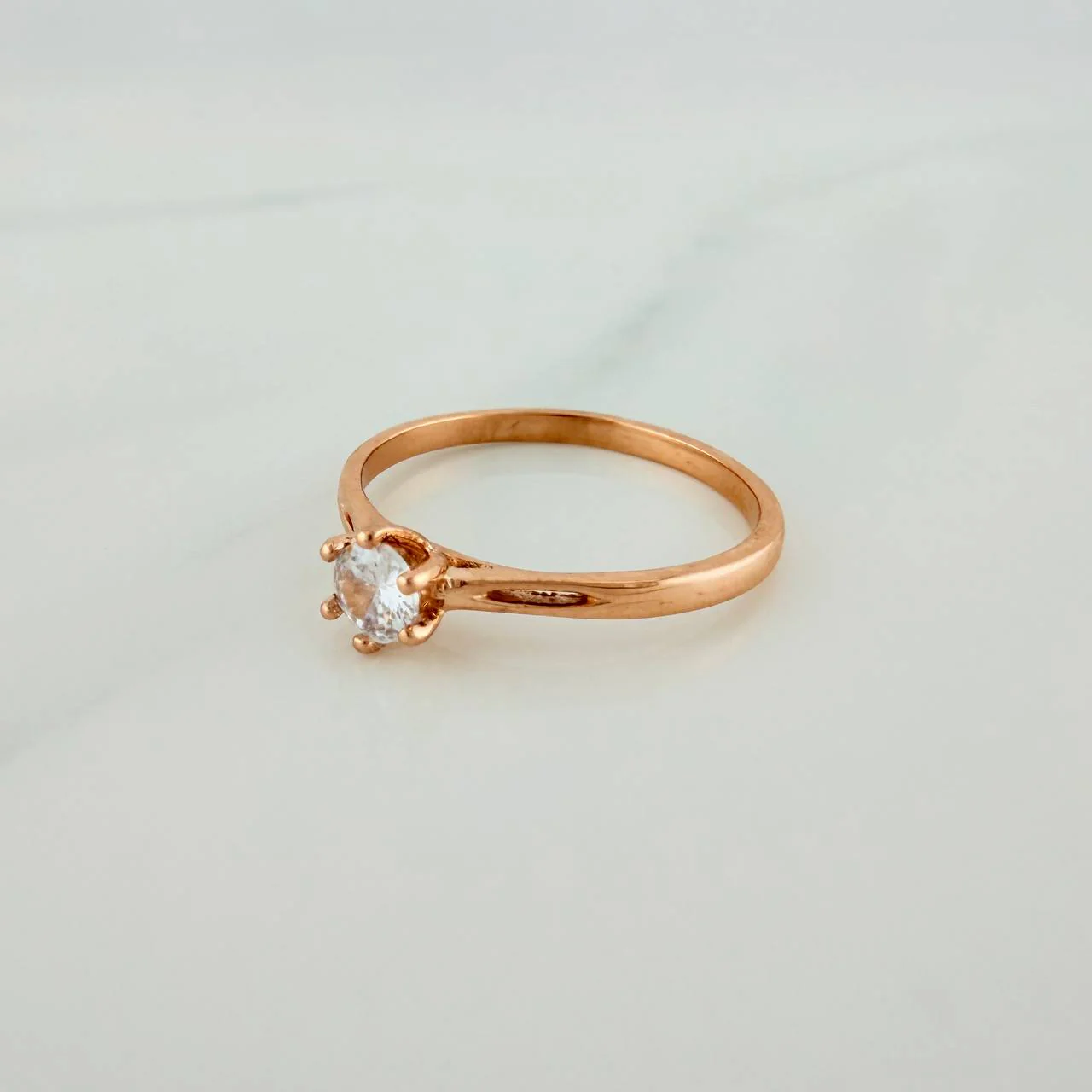 Anillo Solitario 1.8gr / T7 1/2 / Oro Rosa 18K % - Image 2