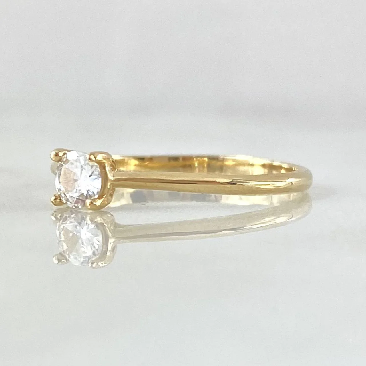 Anillo Solitario 4 Garras 1.75 g / T7 3/4 Oro Amarillo 18K - Image 2
