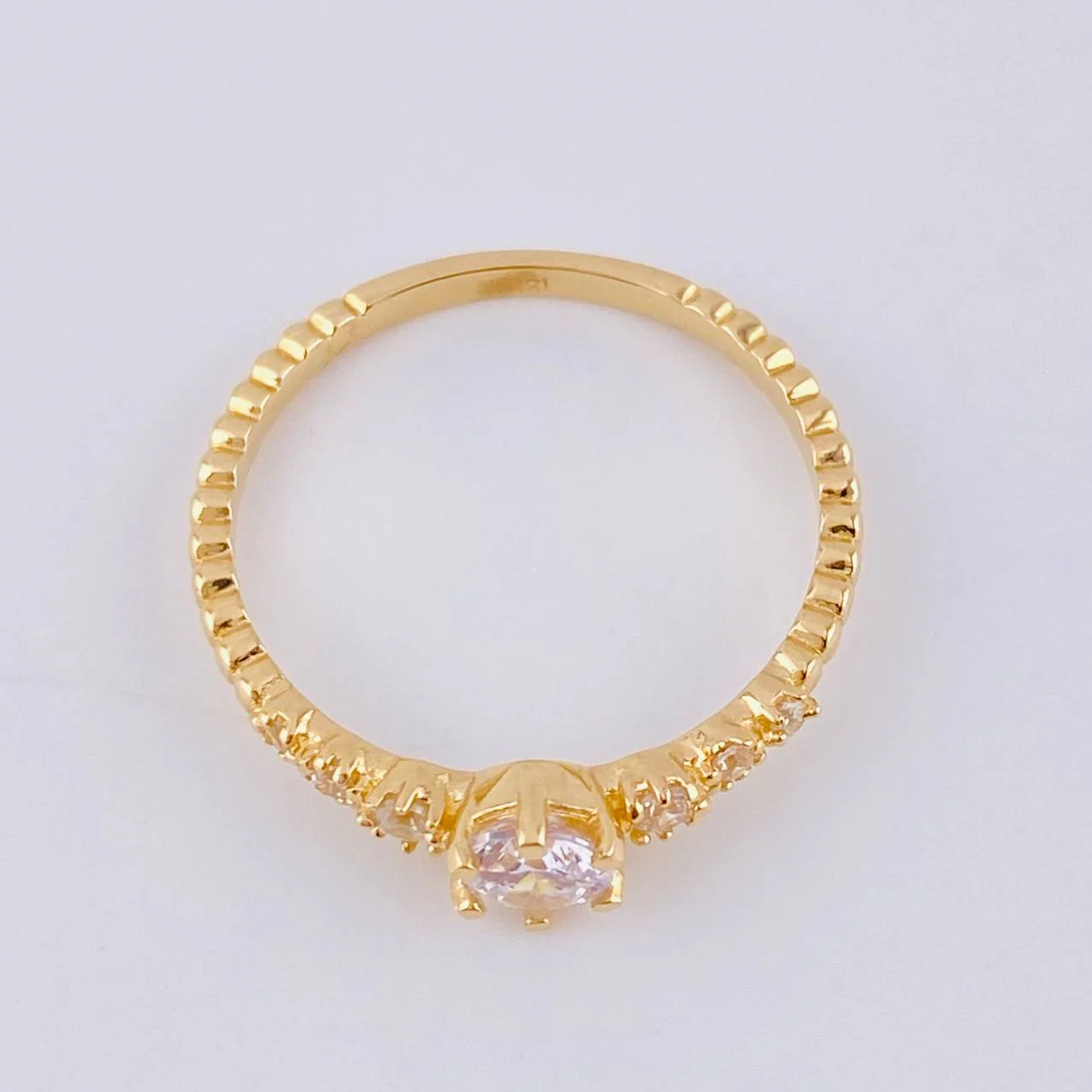 Anillo Solitario Chispa Escalada 2gr / T7 / Oro Amarillo 18K © - Image 3