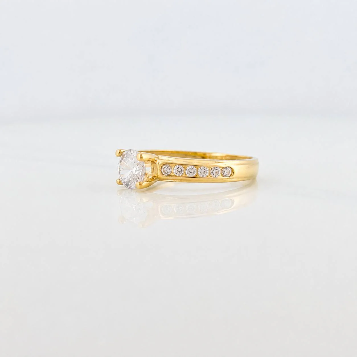 Anillo Solitario Churumbela 2.7g / T7 1/4 Oro Amarillo 18K - Image 2