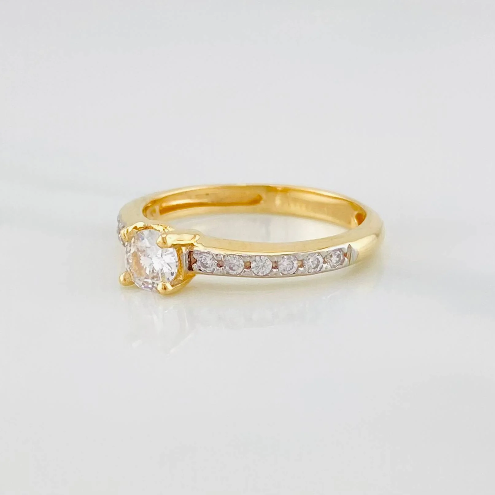 Anillo Solitario Churumbela 3 g / T6 1/2 Dos Oros Amarillo Blanco 18K - Image 2