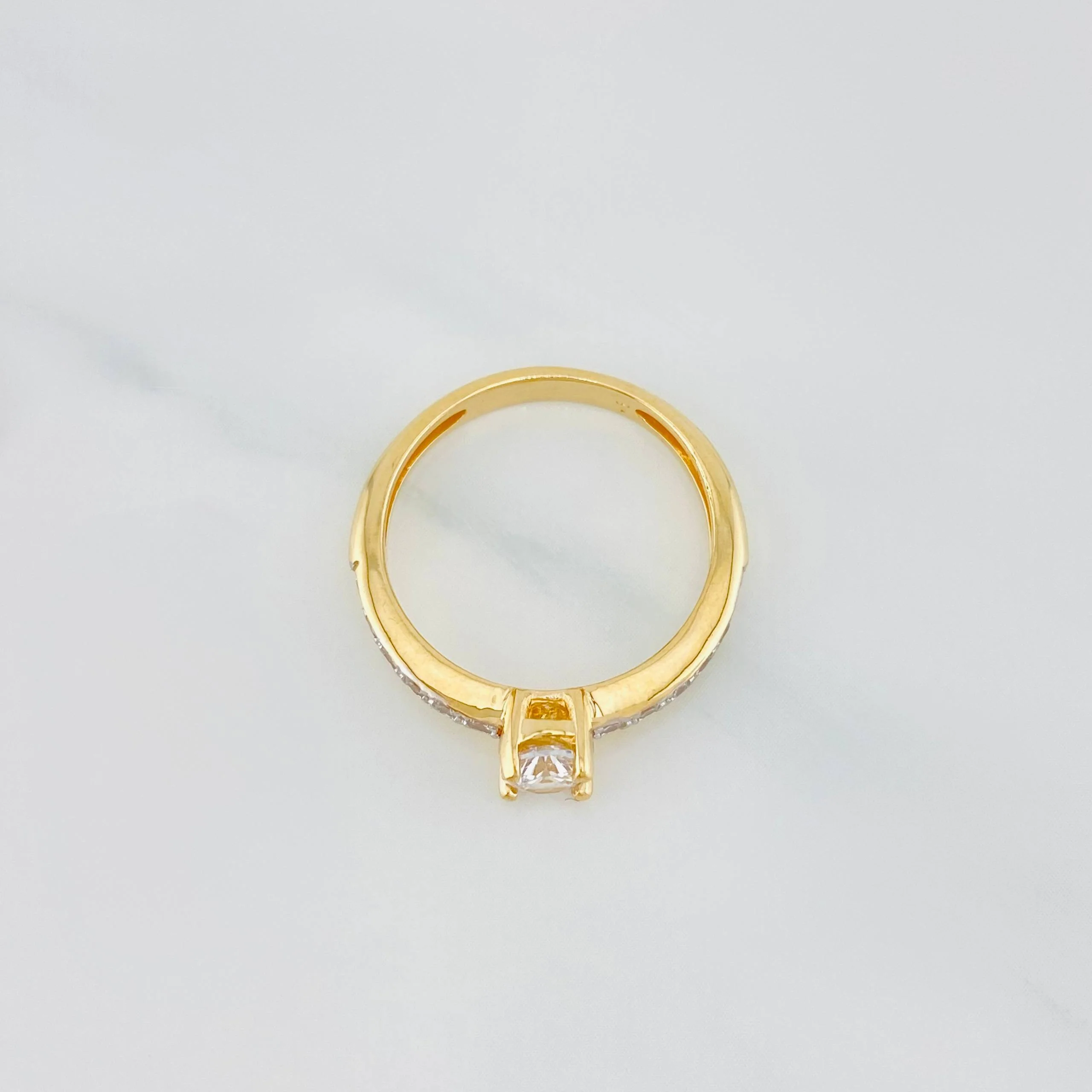 Anillo Solitario Churumbela 3 g / T6 1/2 Dos Oros Amarillo Blanco 18K - Image 3