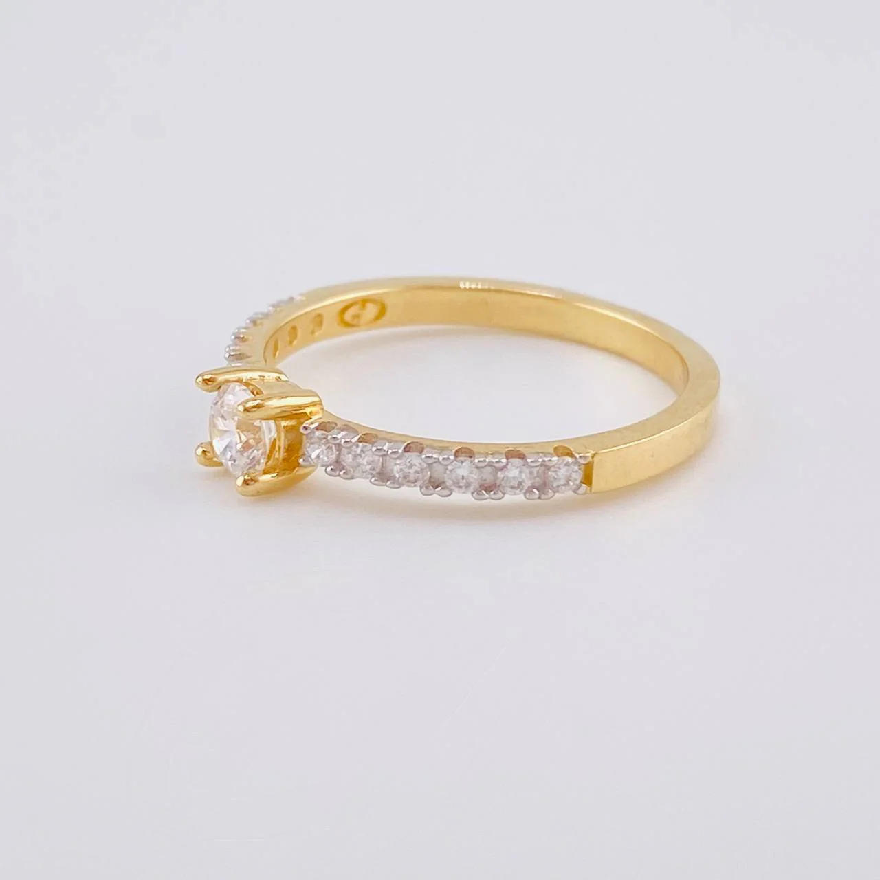 Anillo Solitario Churumbela Canasta Cuadrada 2.7 g / T8 Oro Amarillo 18K - Image 2