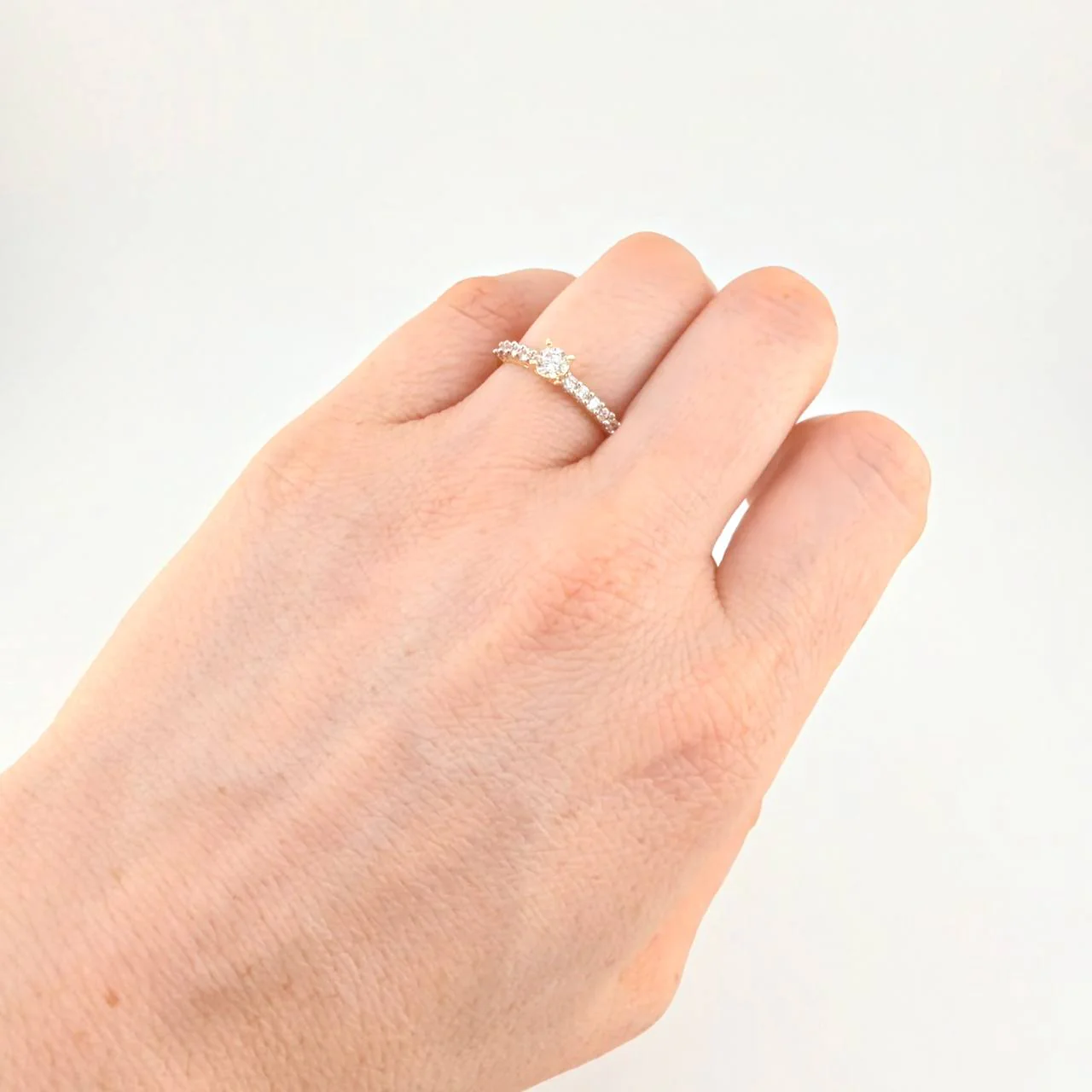 Anillo Solitario Churumbela Canasta Cuadrada 2.7 g / T8 Oro Amarillo 18K - Image 4