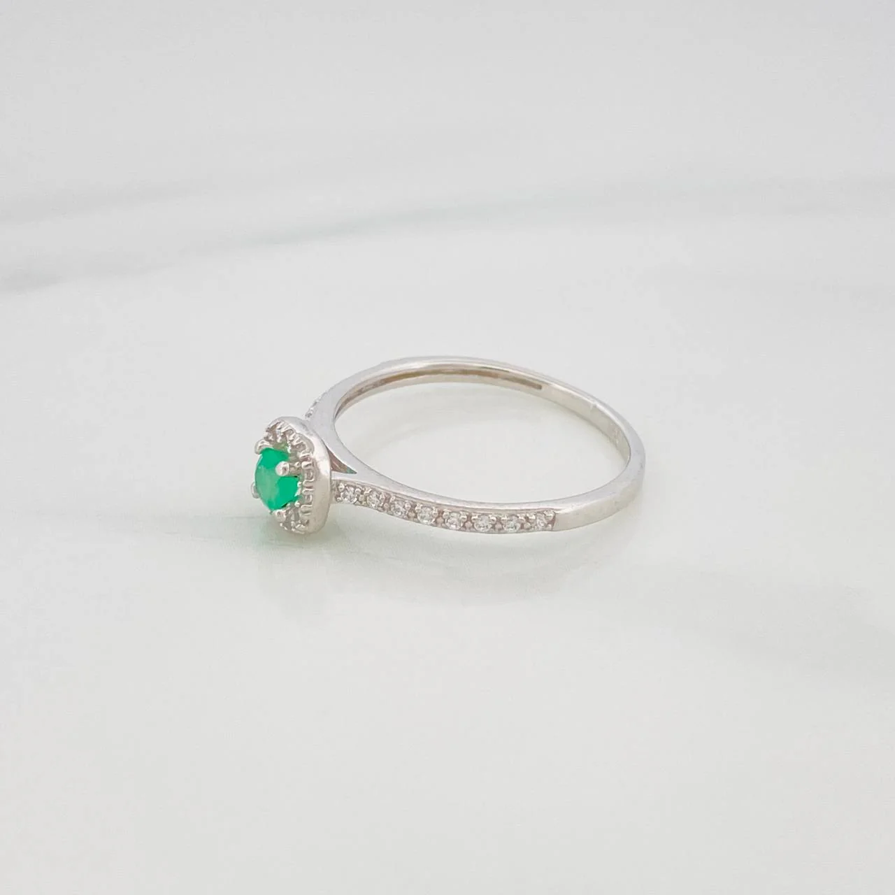 Anillo Solitario Churumbela Esmeralda 15Pts 1.4 g / T7 1/4 Plata 925 - Image 2
