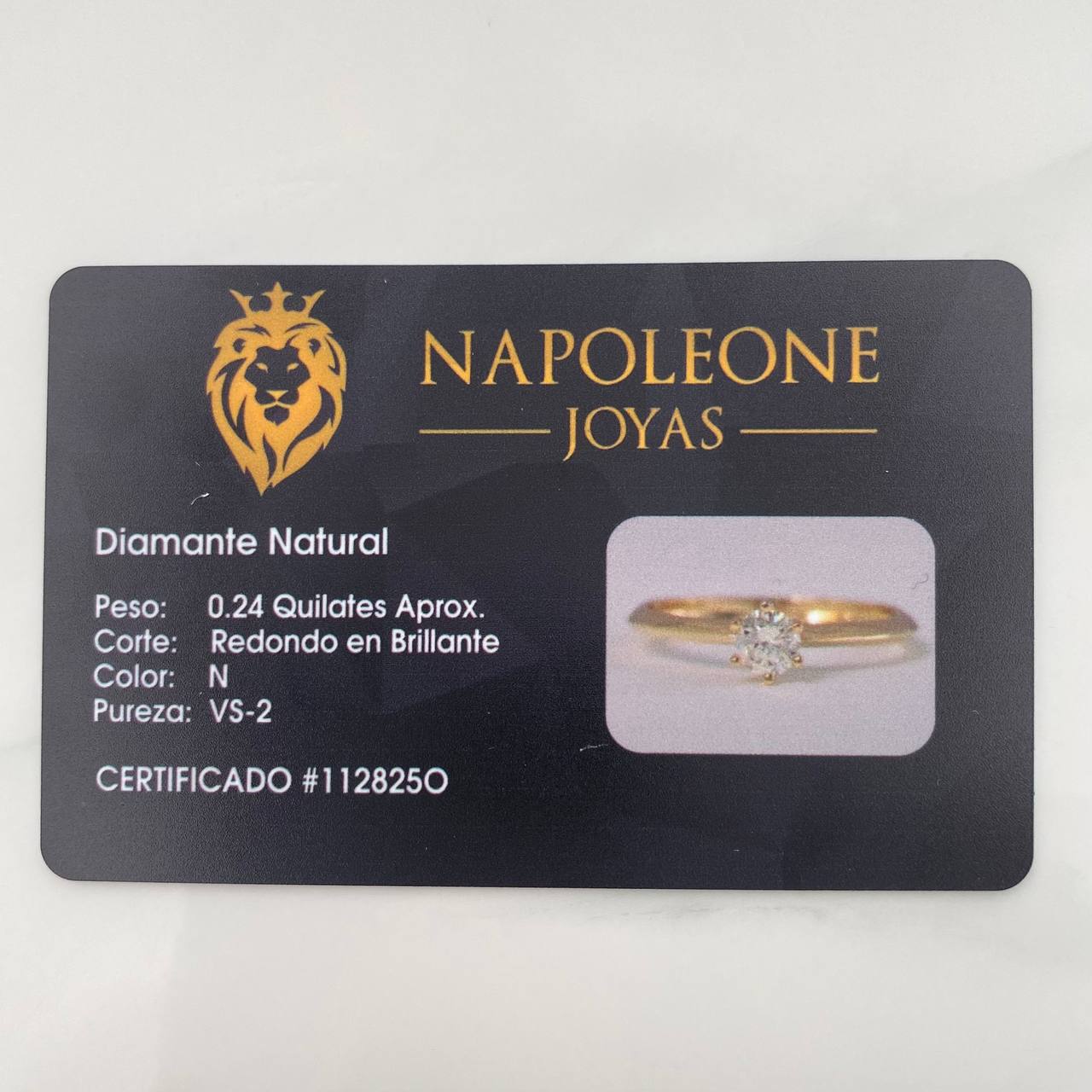 Anillo Solitario Diamante 24 Pts 1.2 g / T6 3/4 Oro Amarillo 18K - Image 5