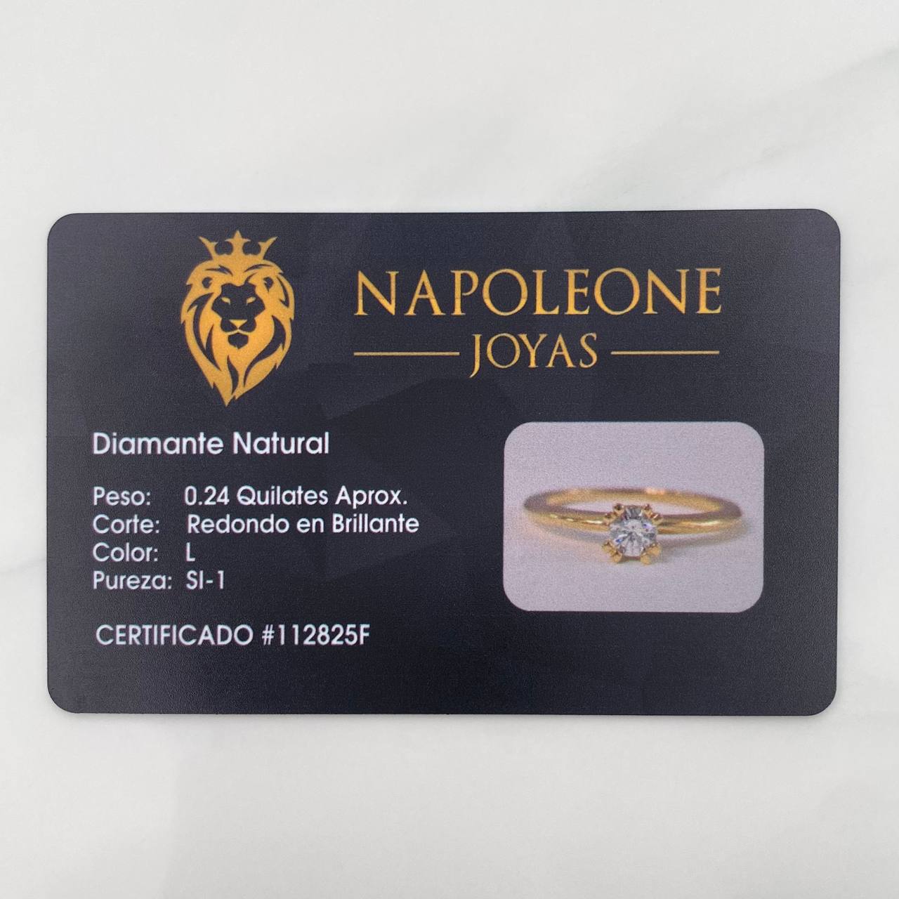 Anillo Solitario Diamante 24 Pts 2.8 g / T7 Oro Amarillo 18K - Image 5