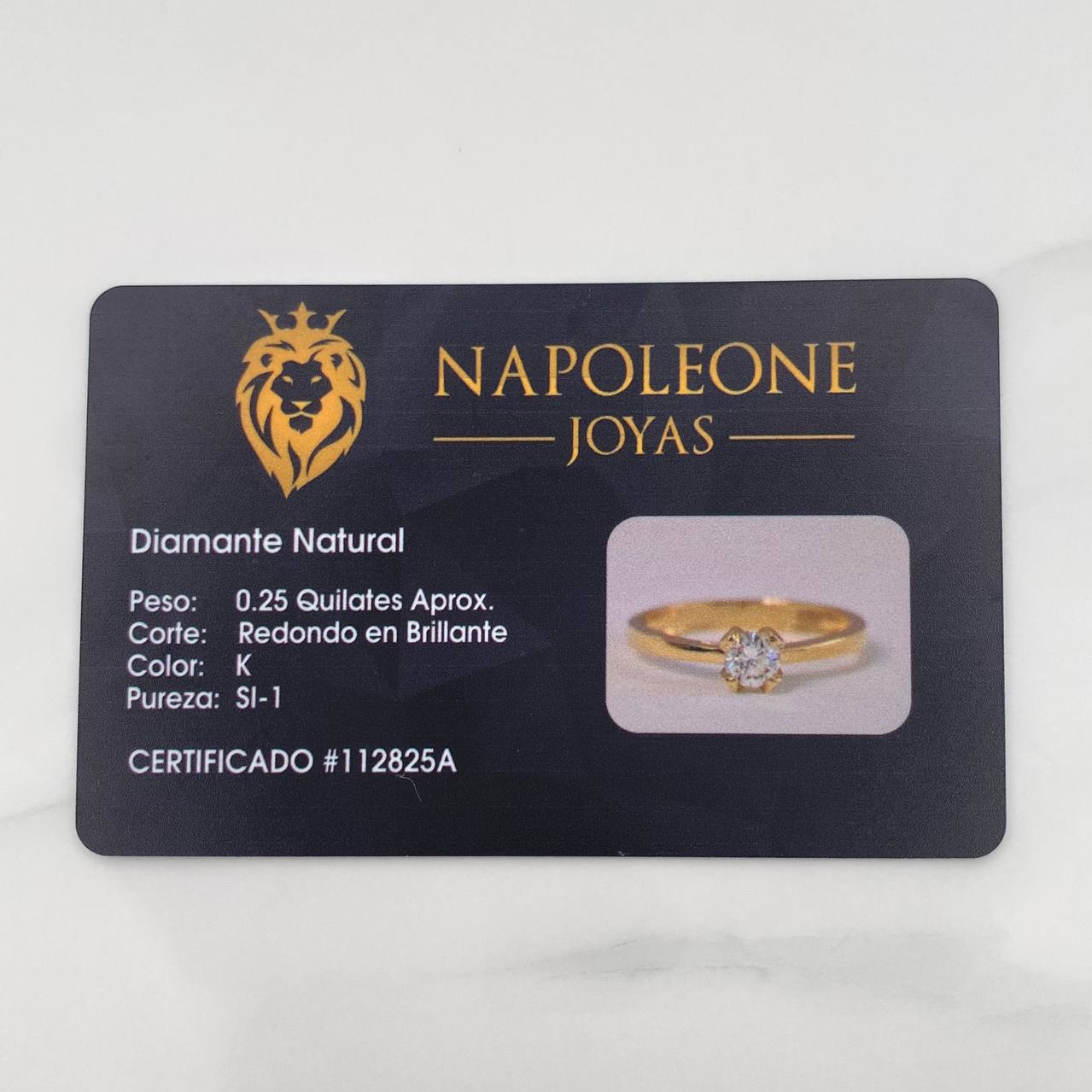 Anillo Solitario Diamante 25 Pts 1.7 g / T6 3/4 Oro Amarillo 18K - Image 5