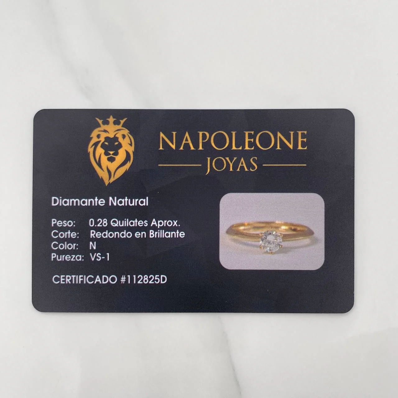 Anillo Solitario Diamantes 28Pts 1.15 g / T5 3/4 Oro Amarillo 18K - Image 5