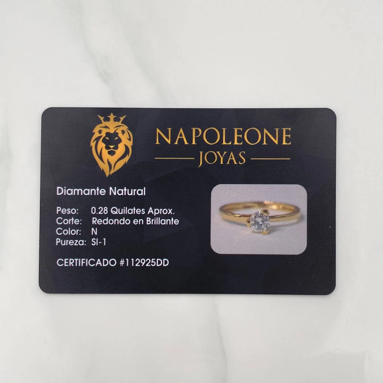 Anillo Solitario Diamantes 28Pts 1.7 g / T6 3/4 Oro Amarillo 18K - Image 5