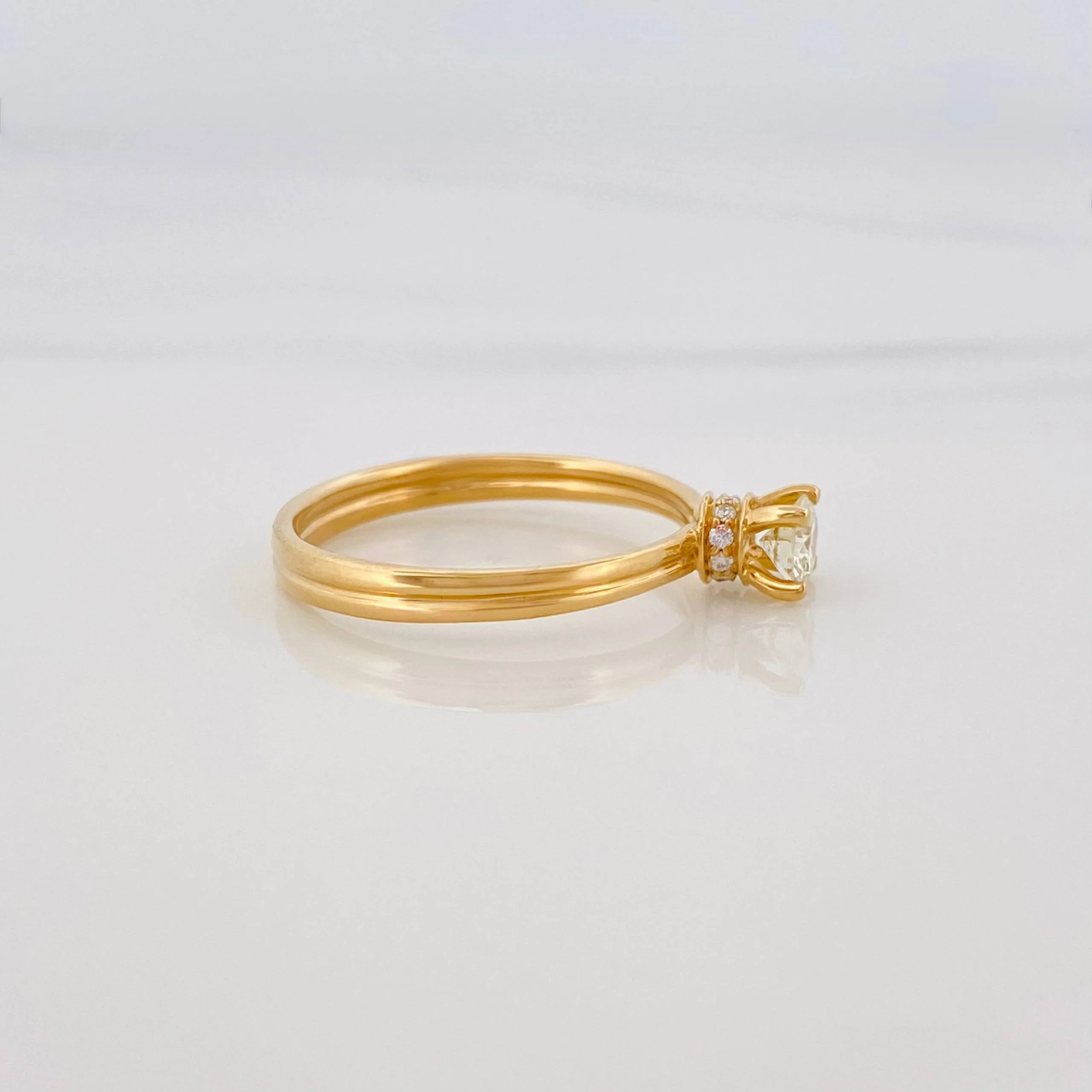 Anillo Solitario Diamantes 35 Pts 2.45 g / T7 1/4 Oro Amarillo 18K - Image 3